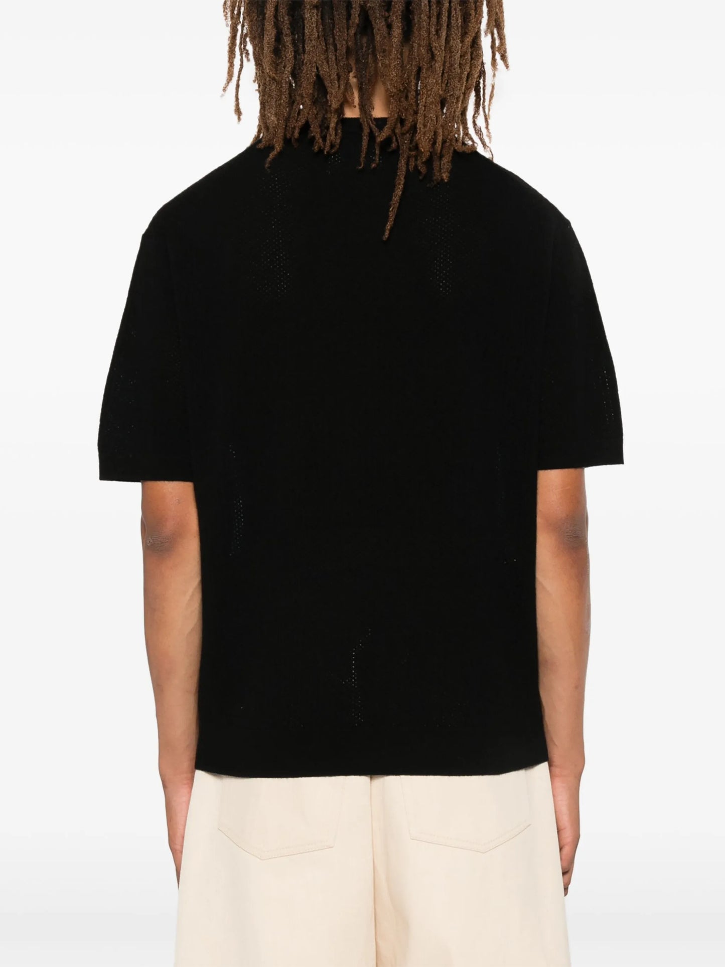 pointelle-knit sweater