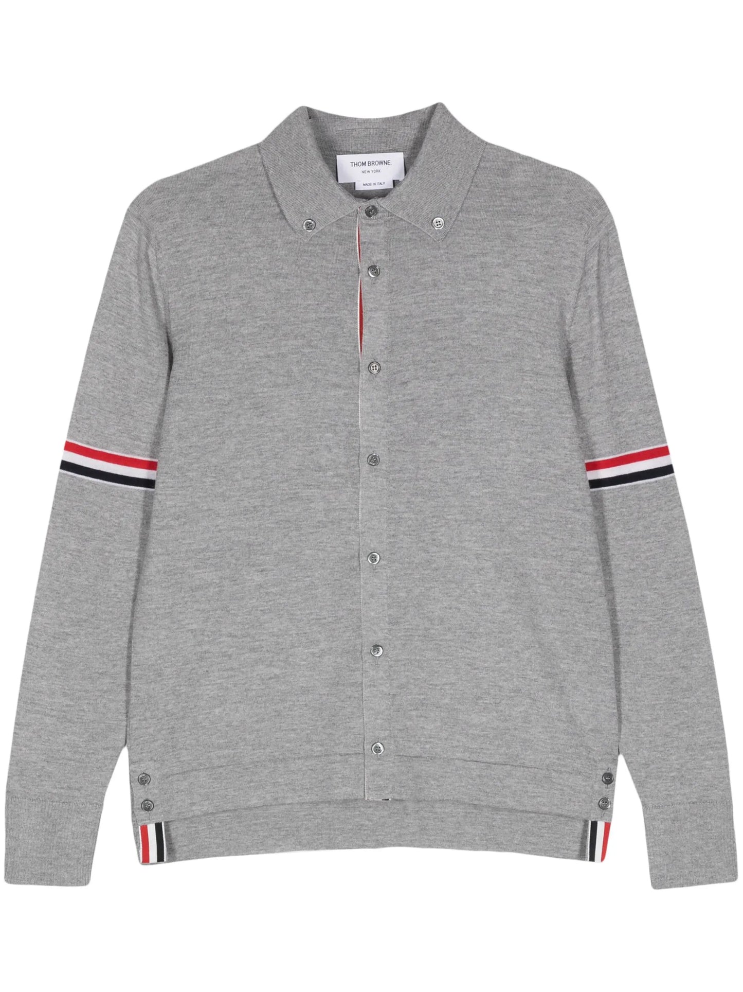 striped wool buttoned jumper