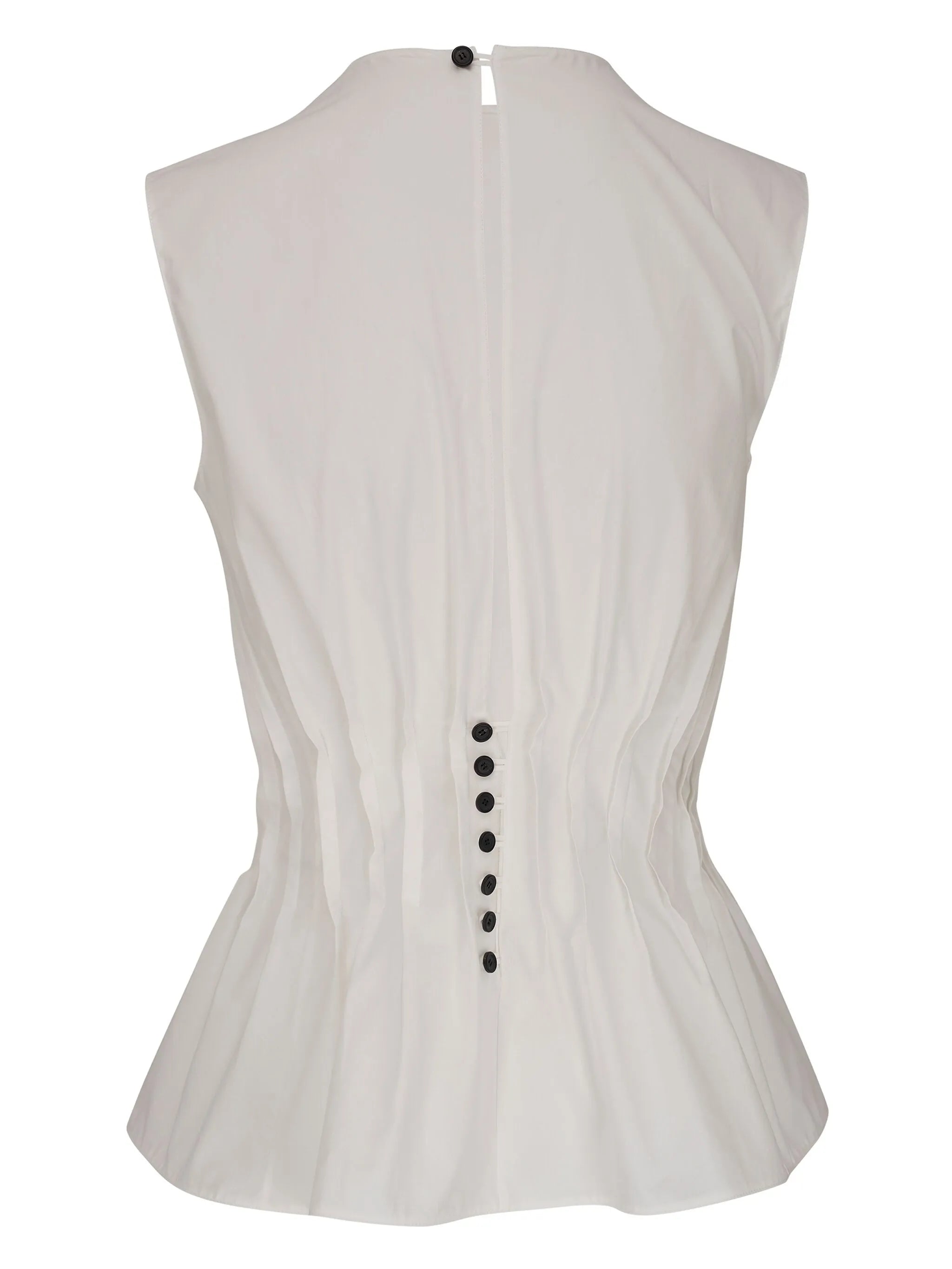 Westin pleated cotton-poplin top