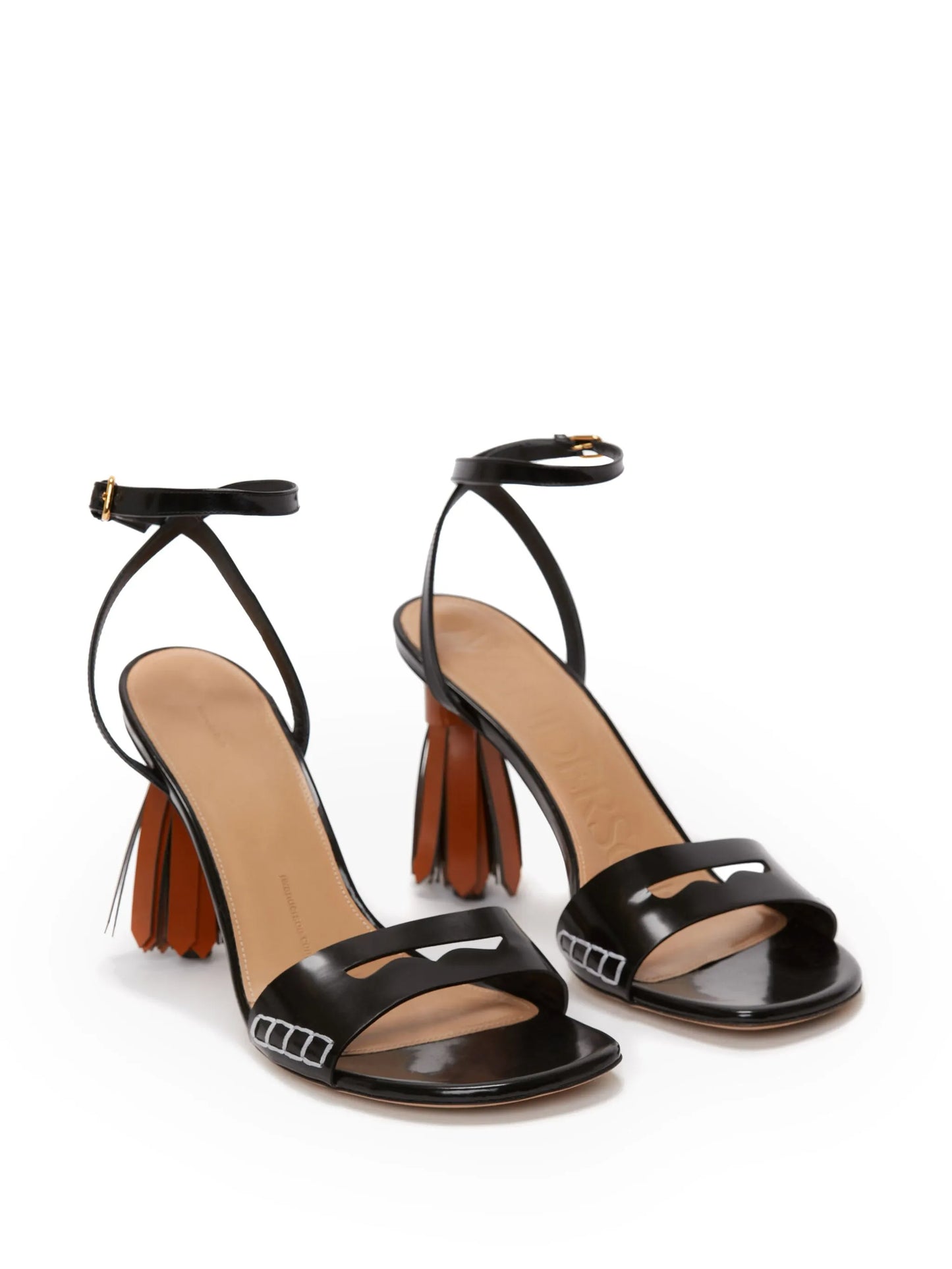 tassel-heel leather sandals
