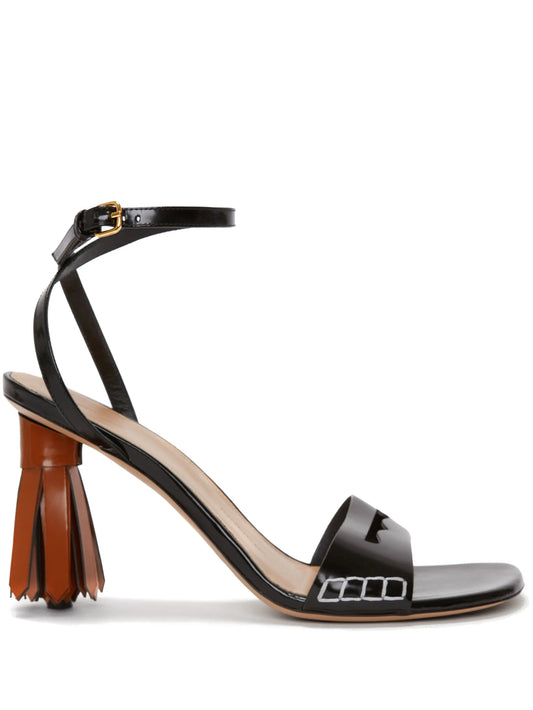 tassel-heel leather sandals