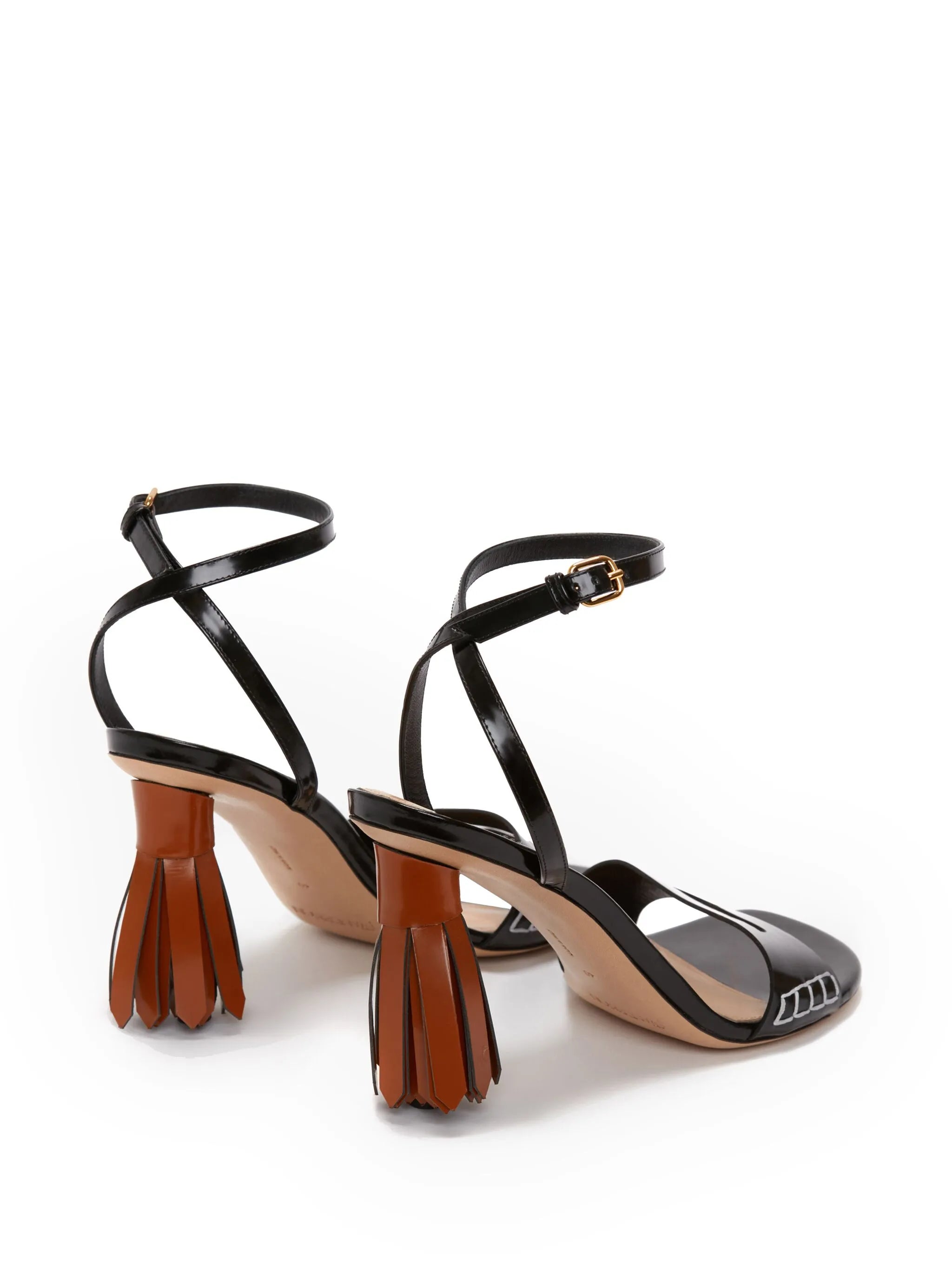 tassel-heel leather sandals