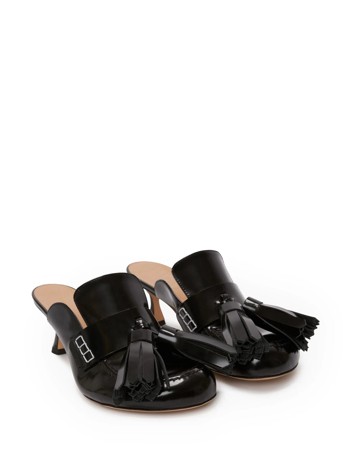 tassel-detail leather mules
