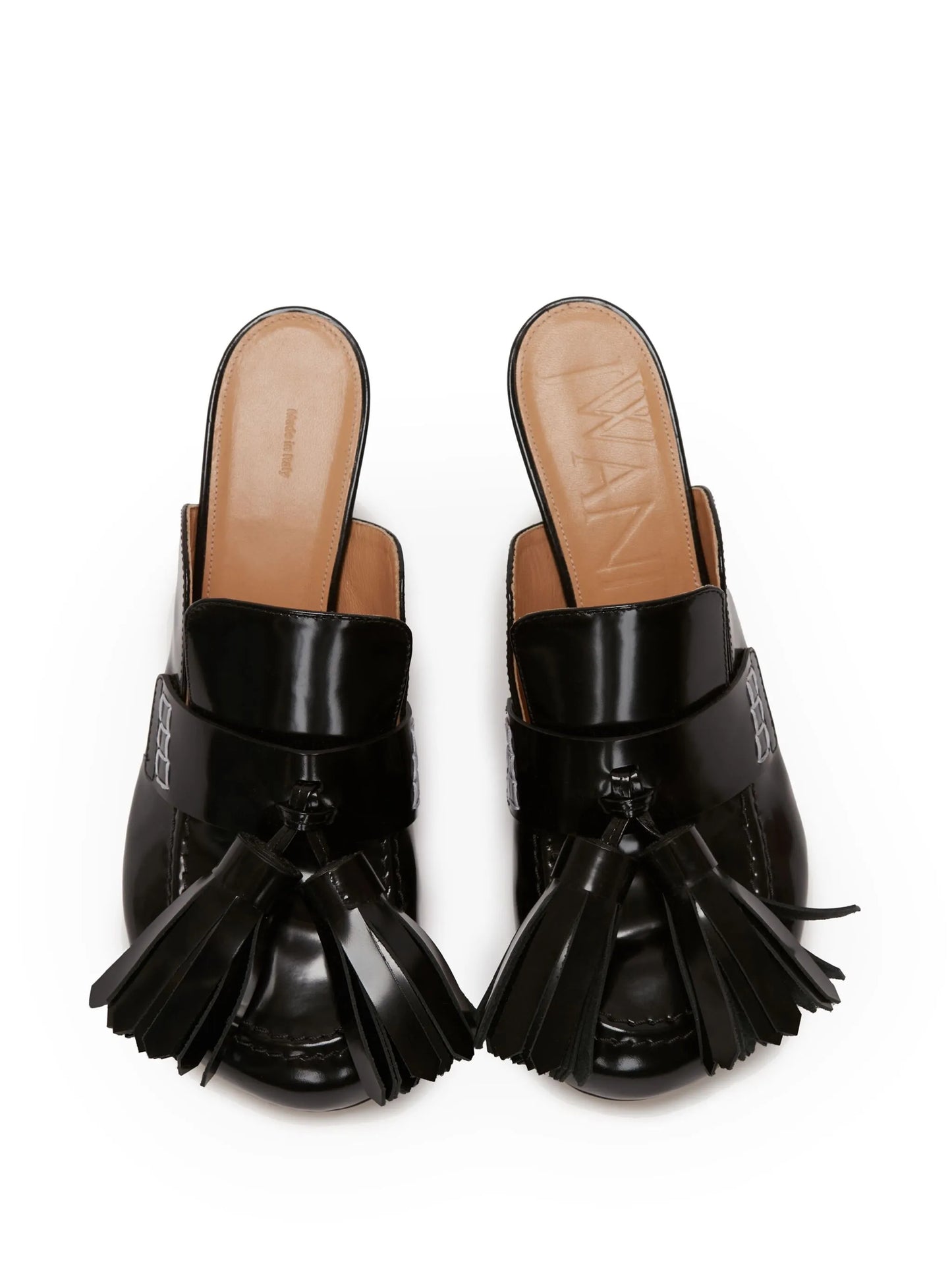 tassel-detail leather mules
