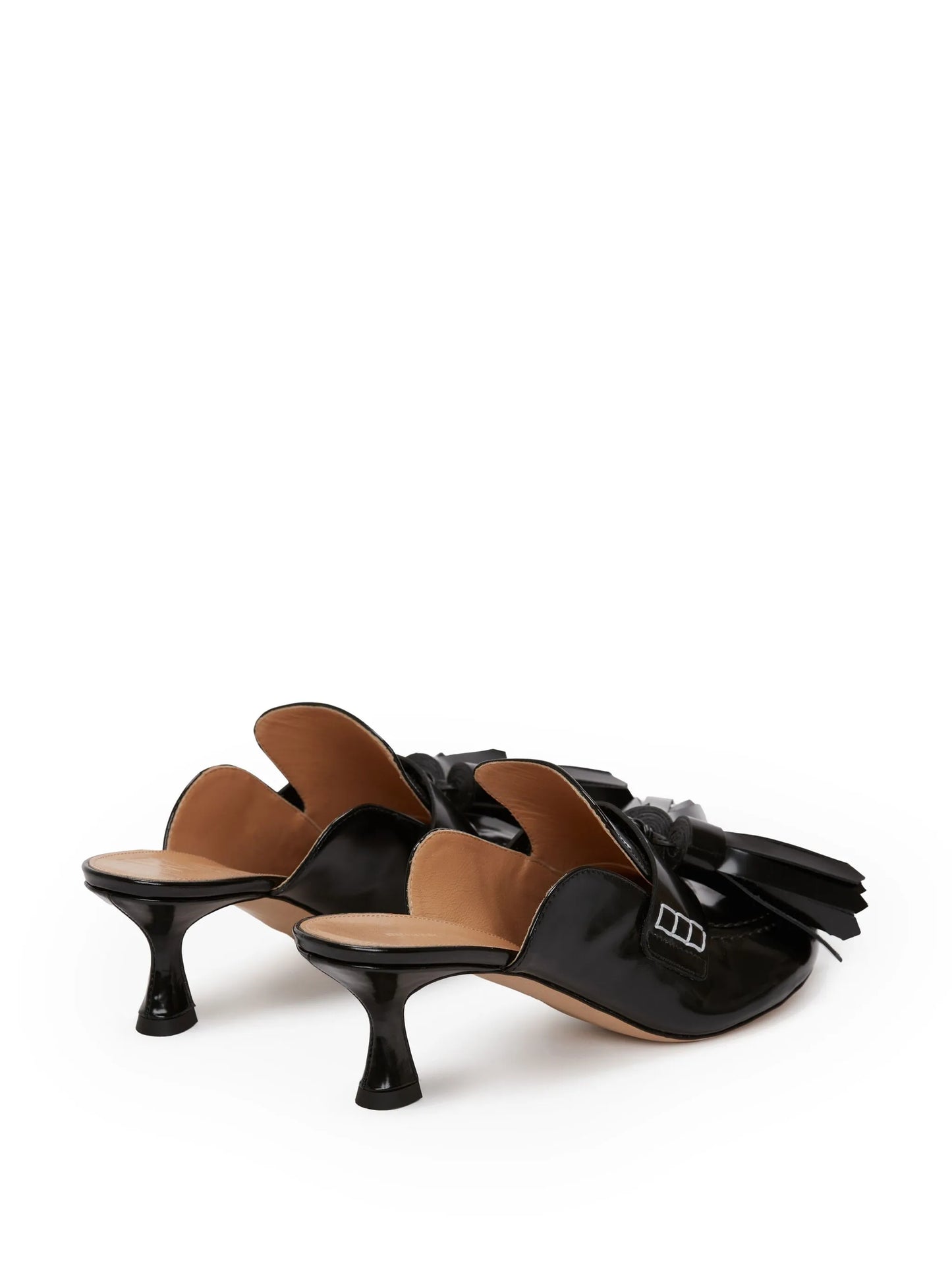 tassel-detail leather mules