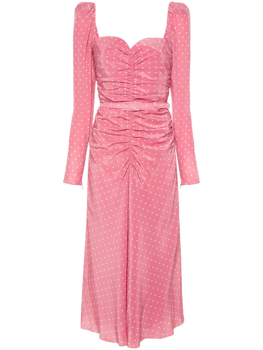 polka-dot midi dress