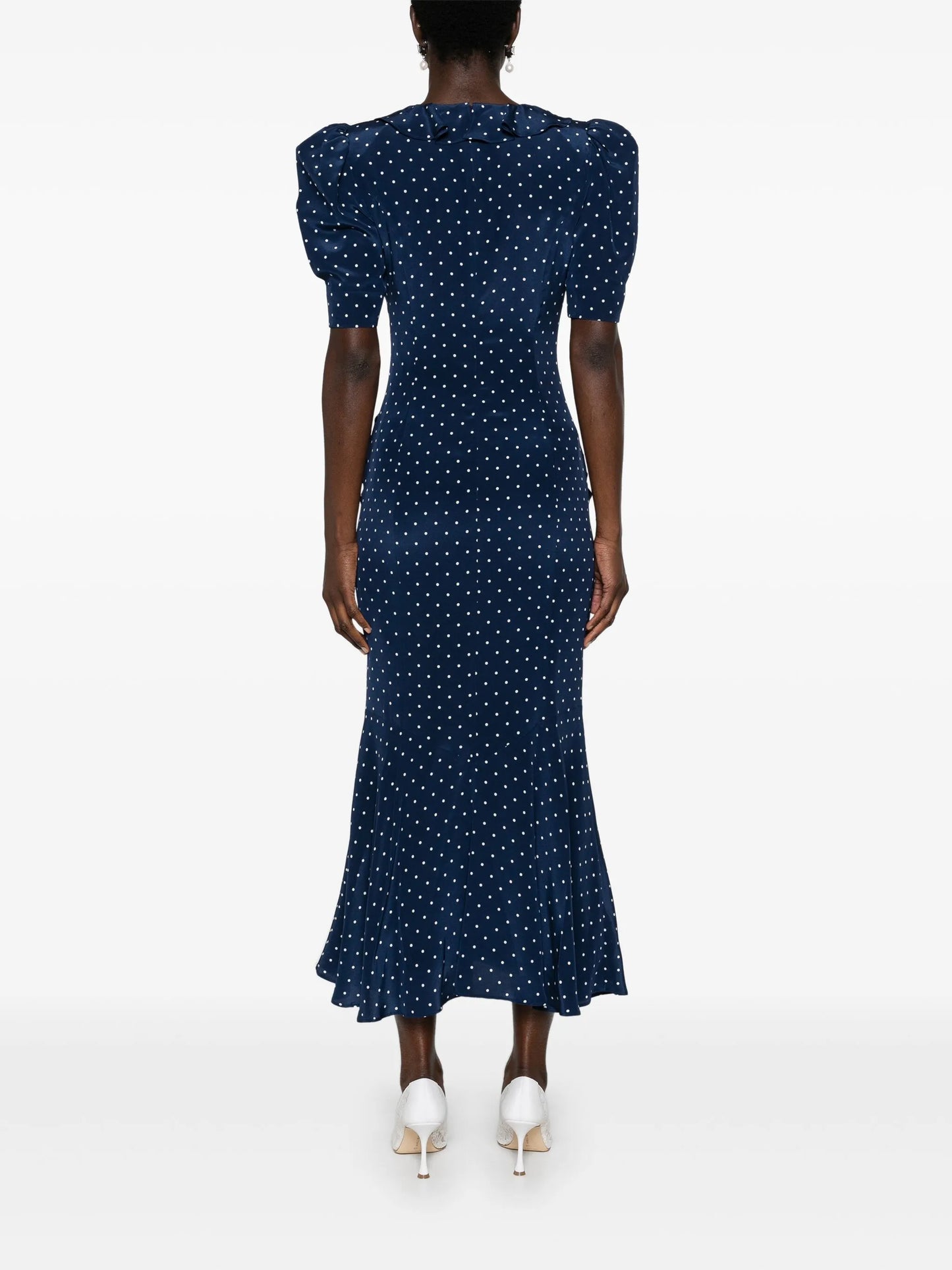 polka dot-print midi dress