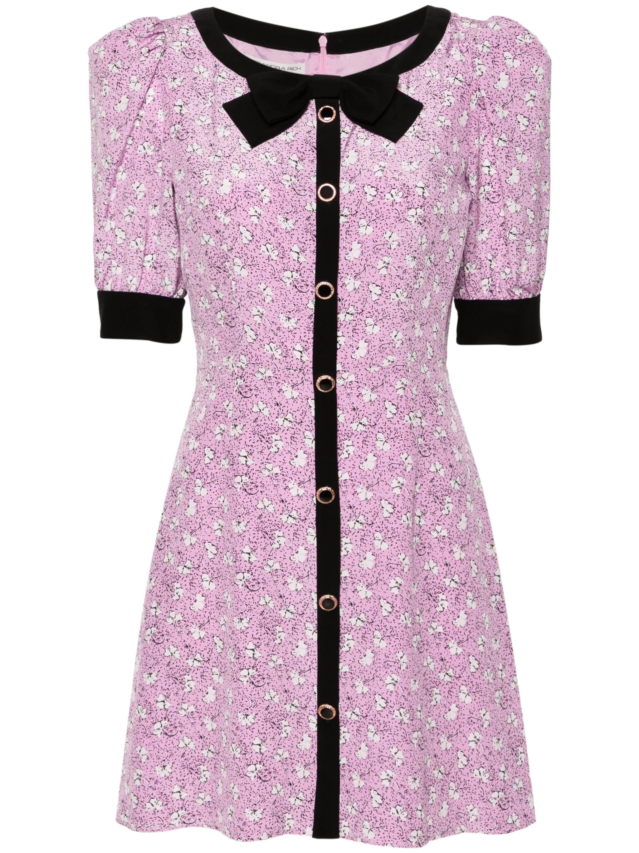 bow-detail silk minidress