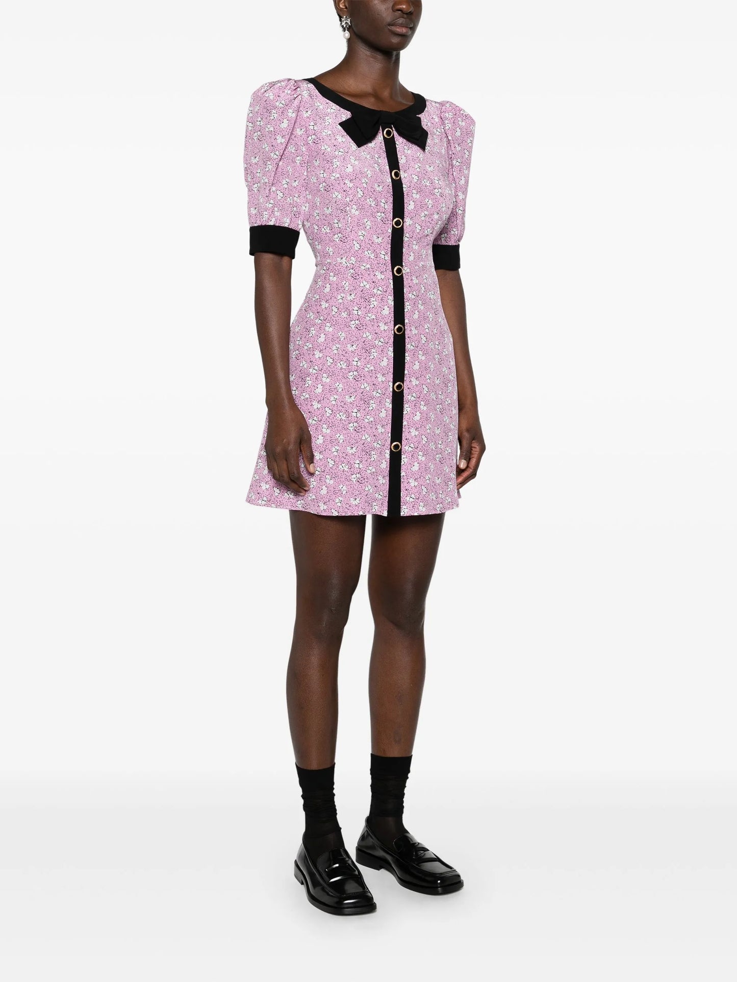 bow-detail silk minidress
