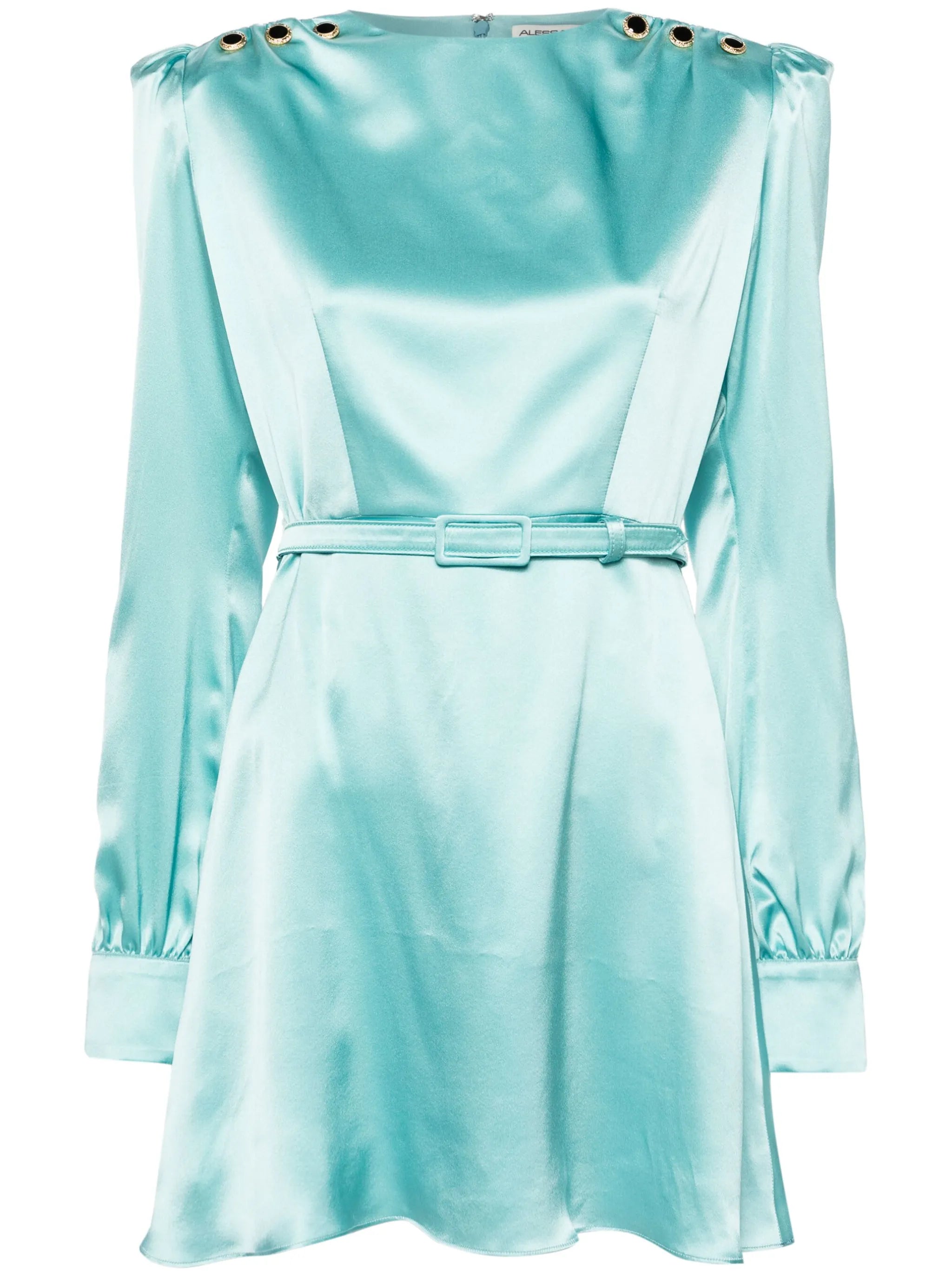 belted silk minidress