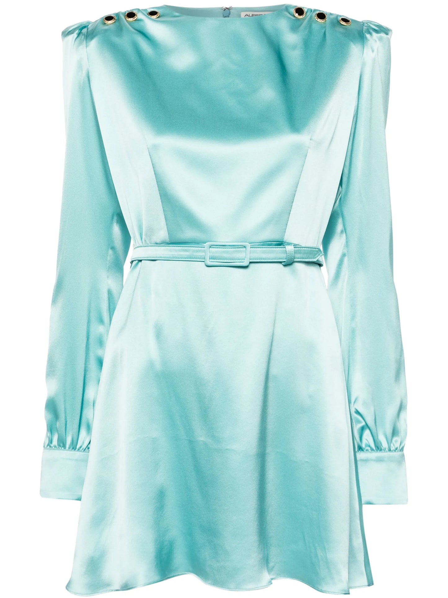 belted silk minidress