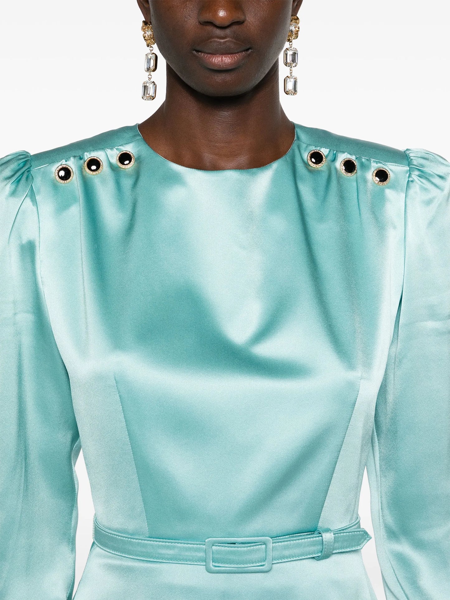 belted silk minidress