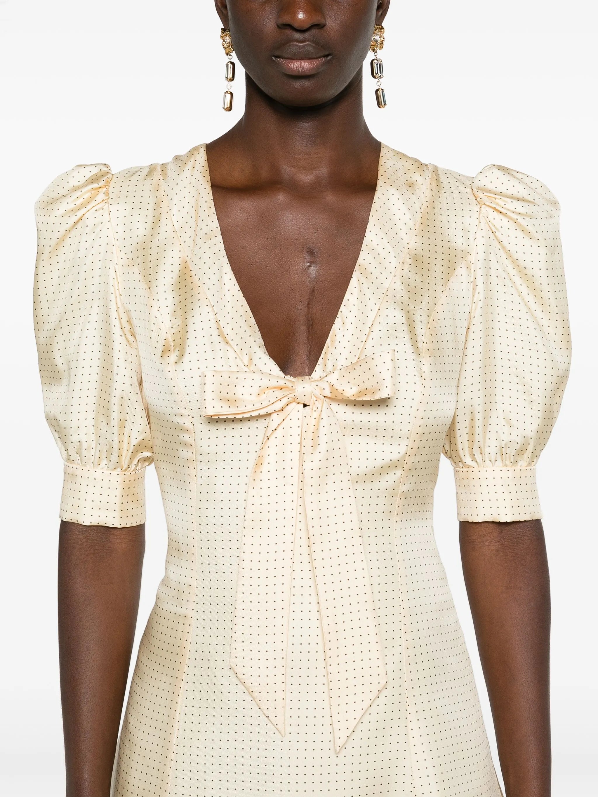 polka dot-print silk minidress