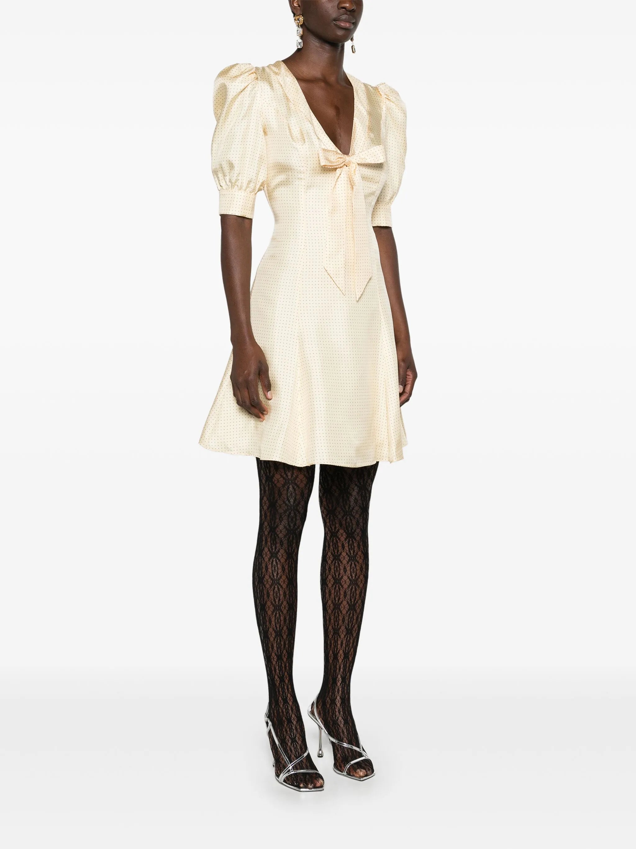 polka dot-print silk minidress