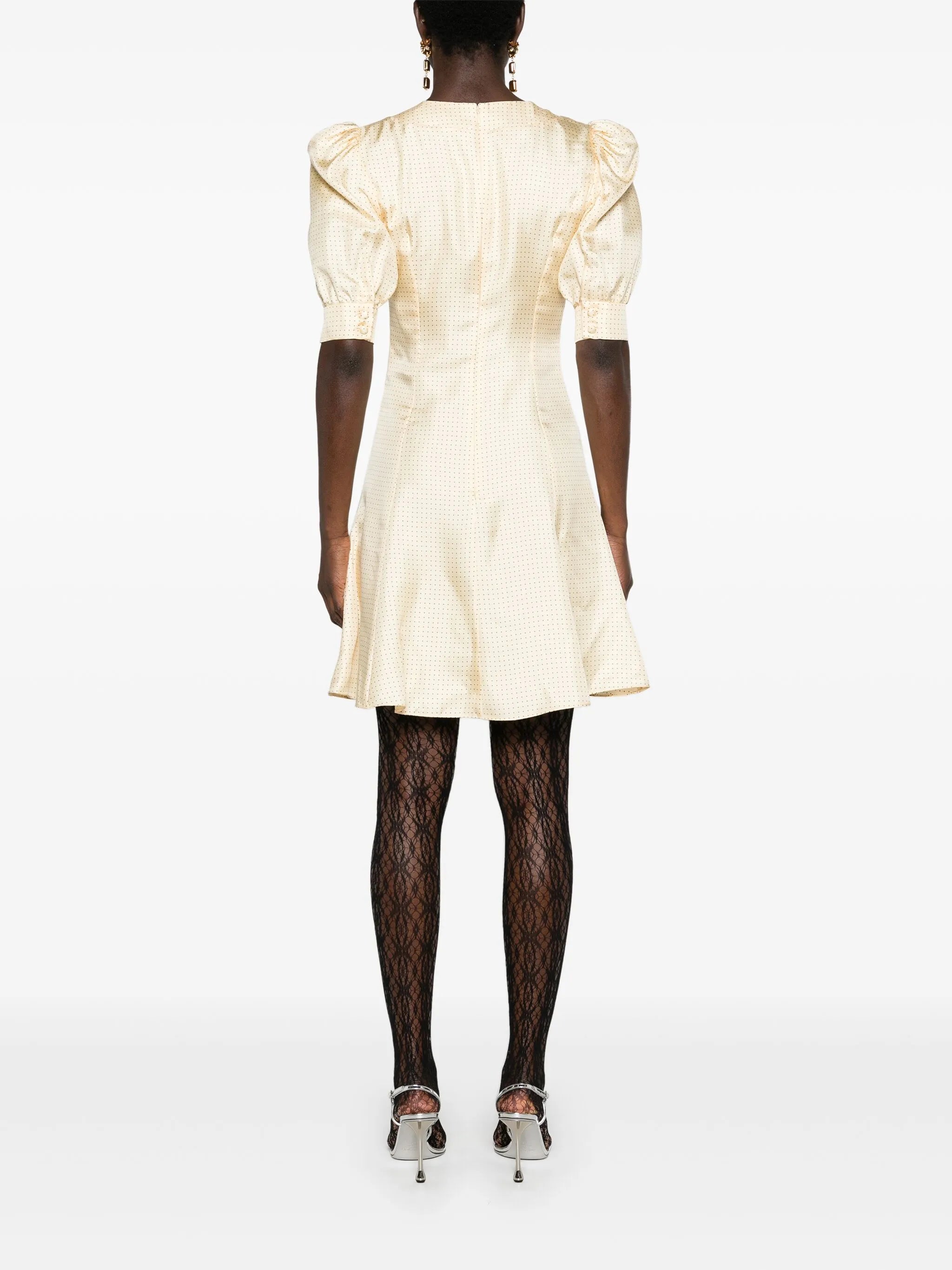 polka dot-print silk minidress