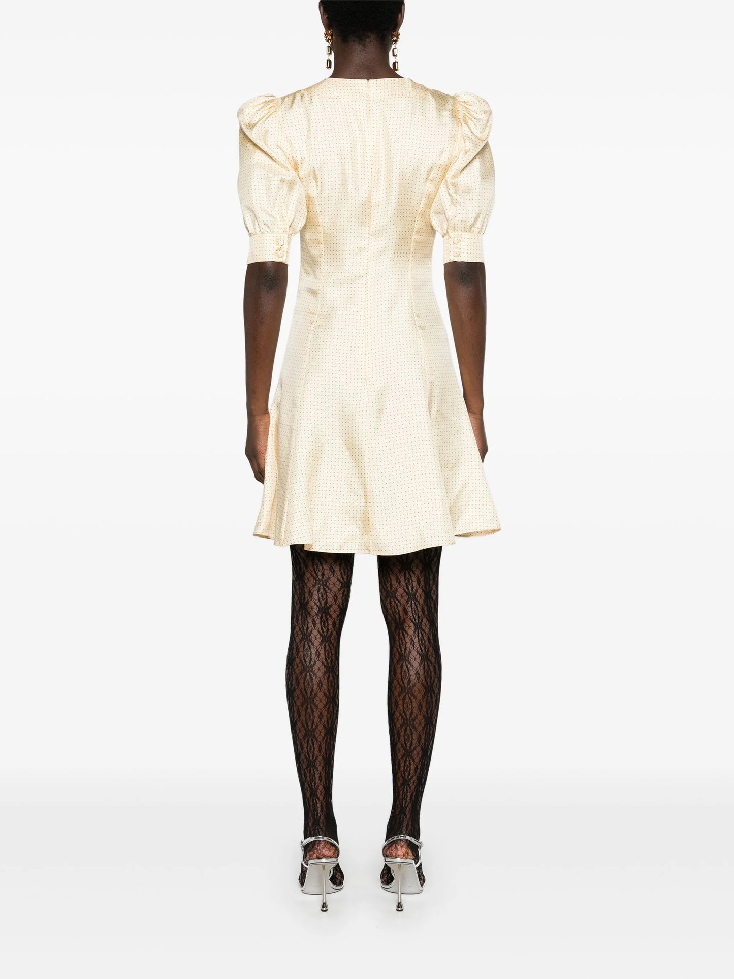 polka dot-print silk minidress