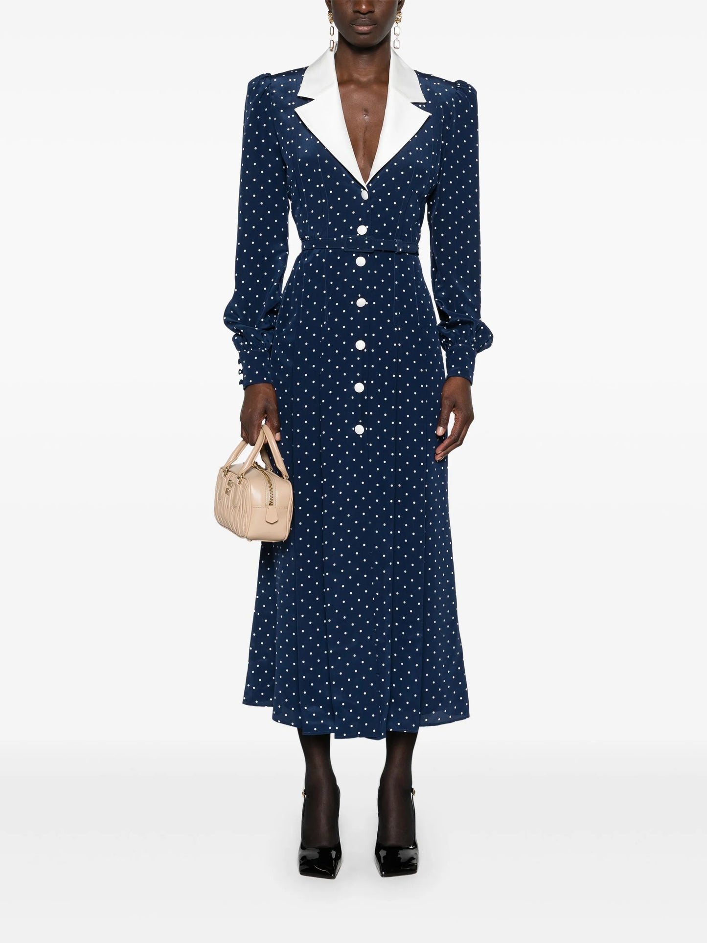 polka dot-print midi dress