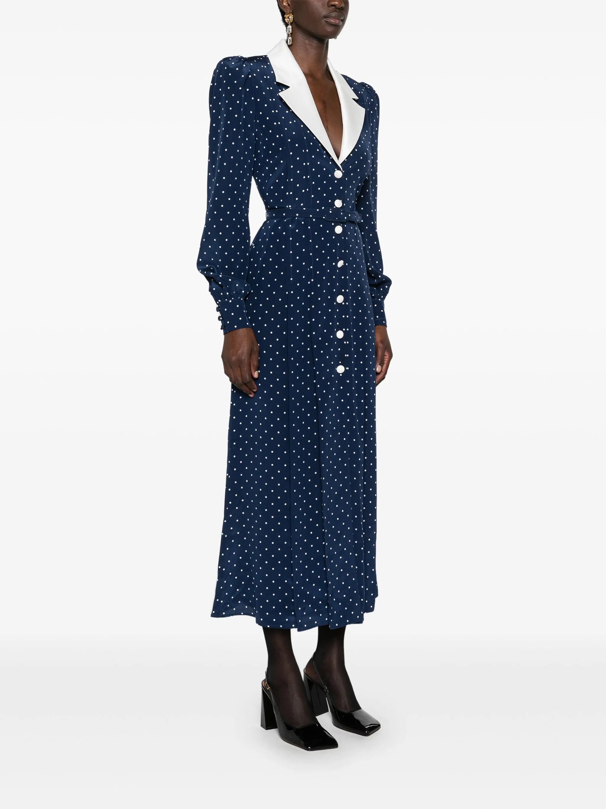 polka dot-print midi dress