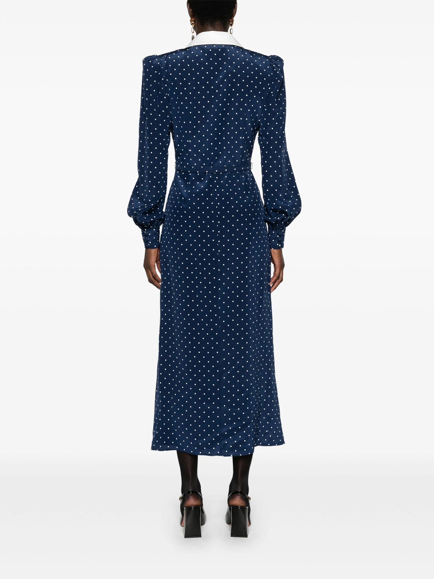 polka dot-print midi dress