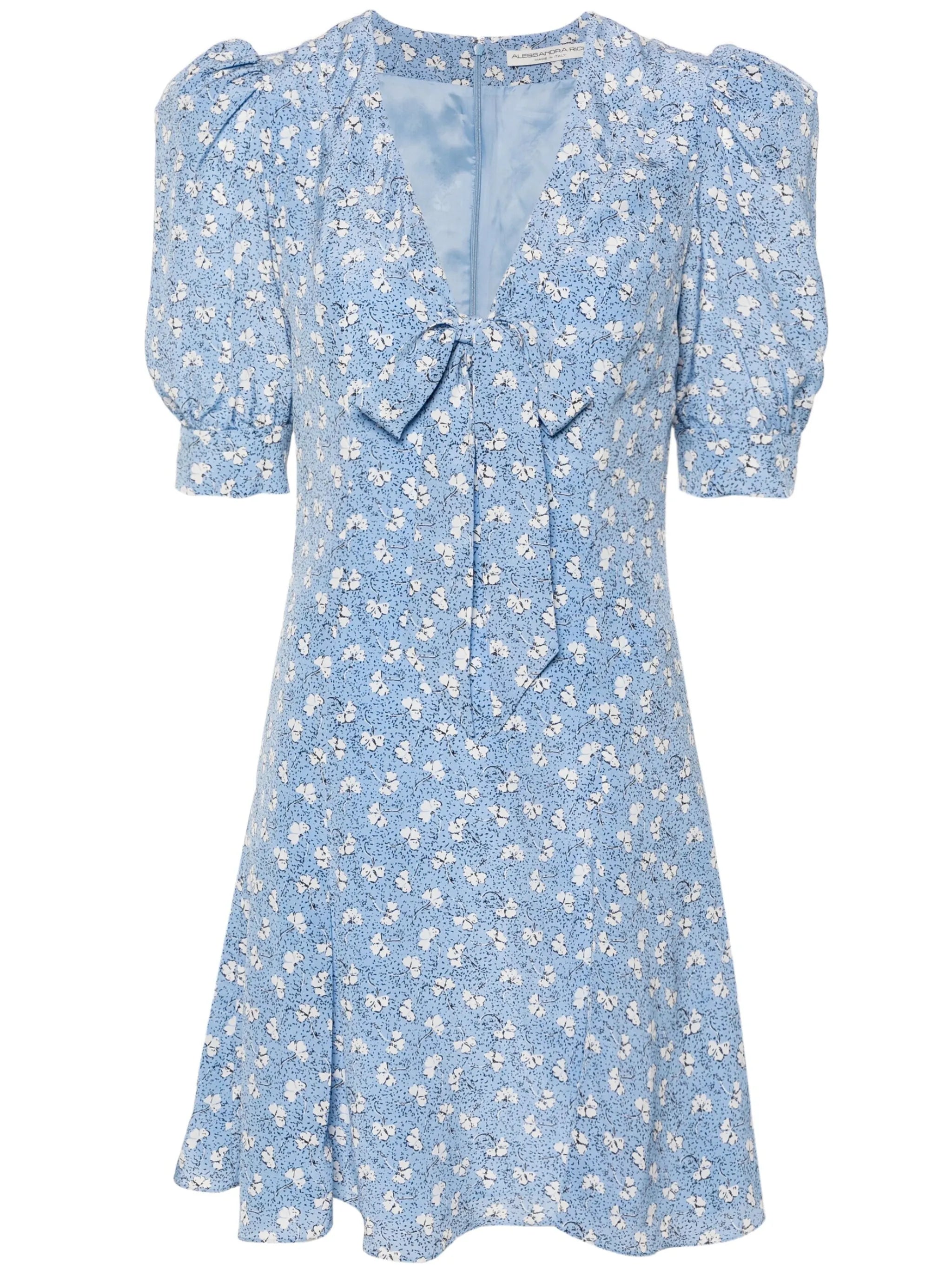 bow-detail silk minidress