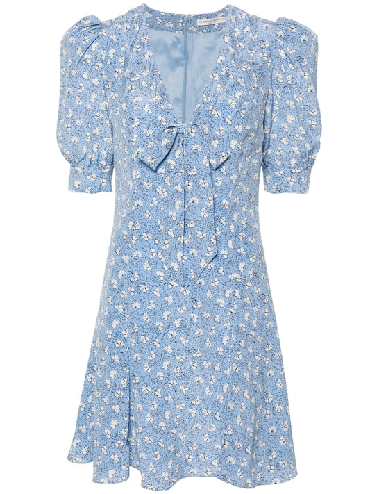 bow-detail silk minidress