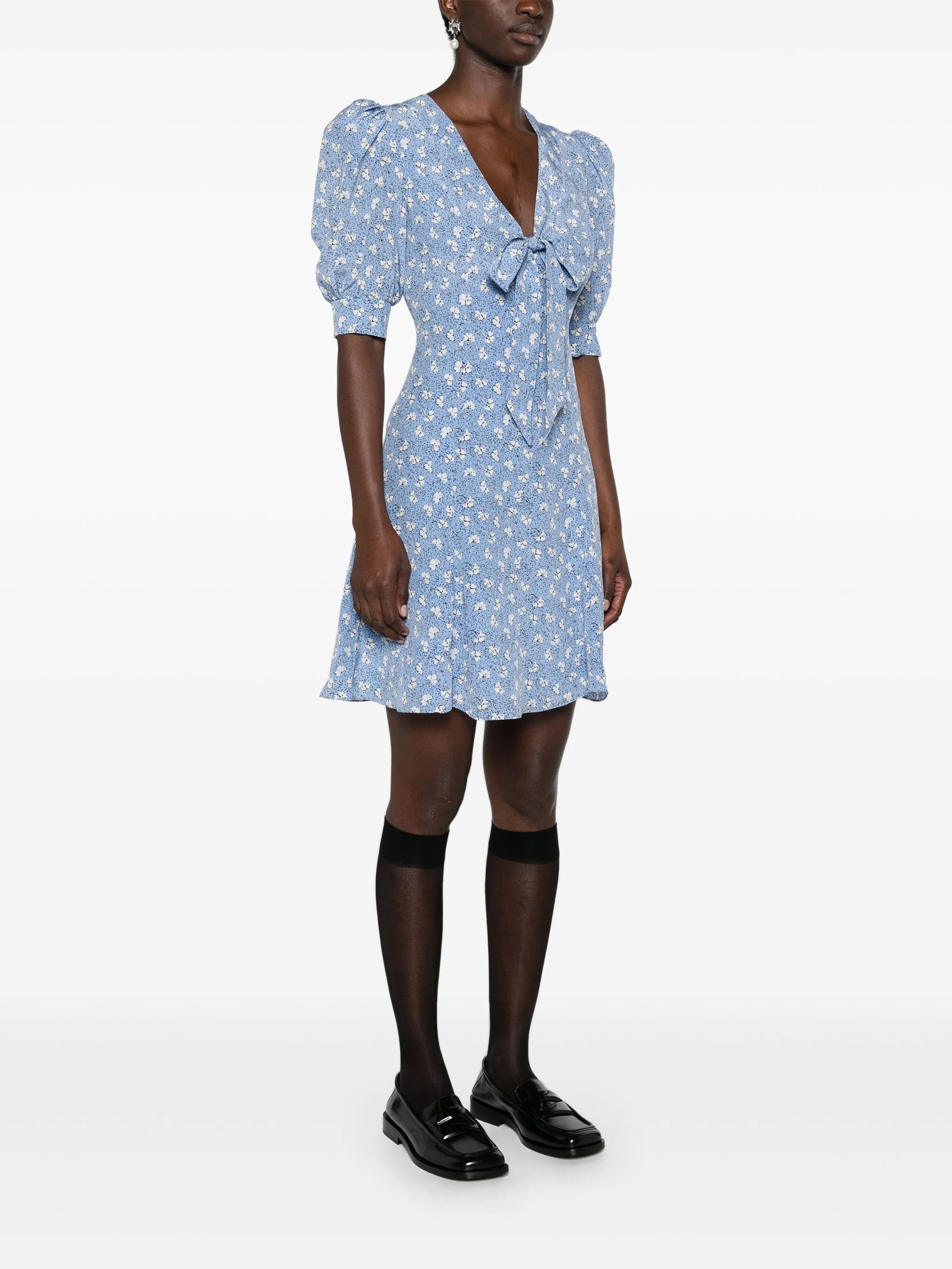 bow-detail silk minidress