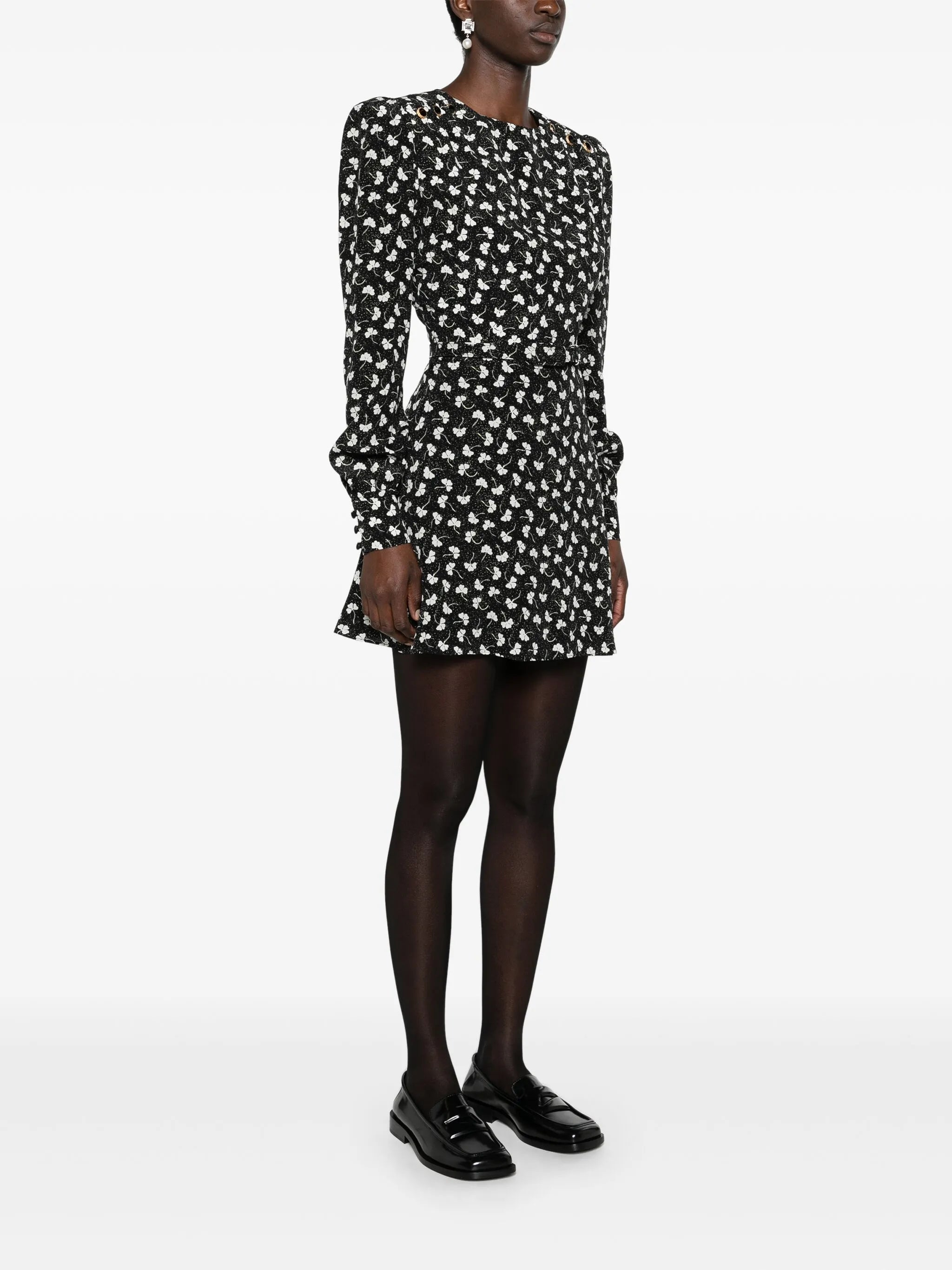 belted silk minidress