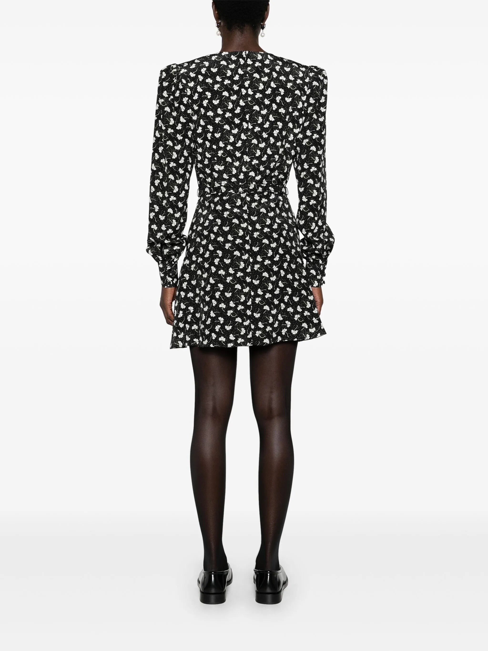 belted silk minidress