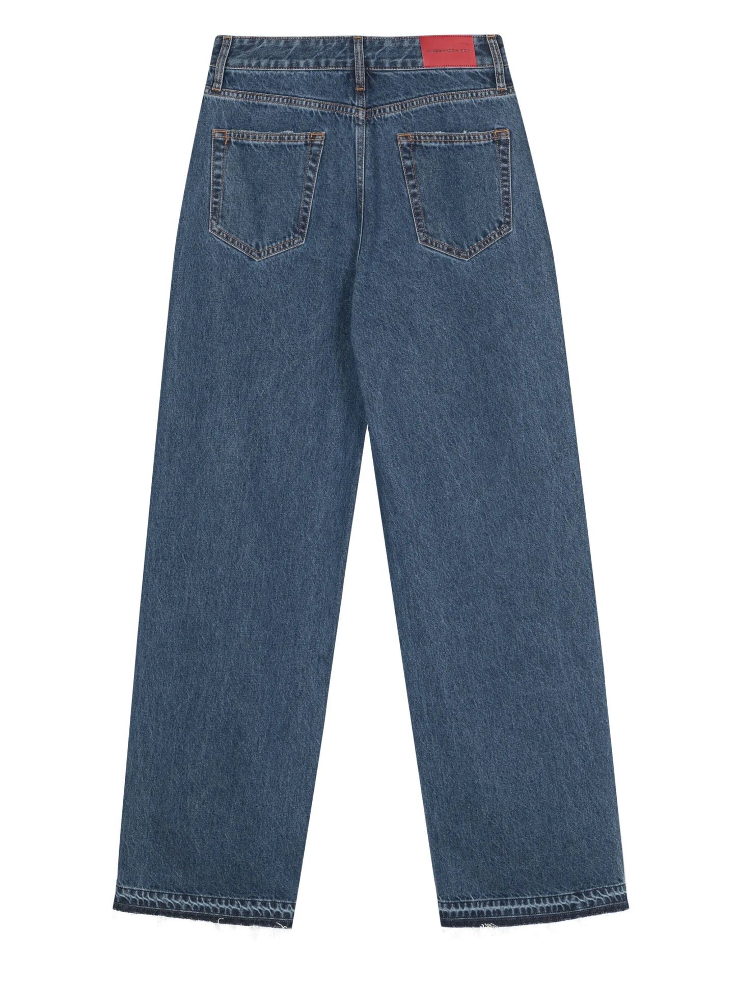 wide-leg rhinestone-embellished jeans