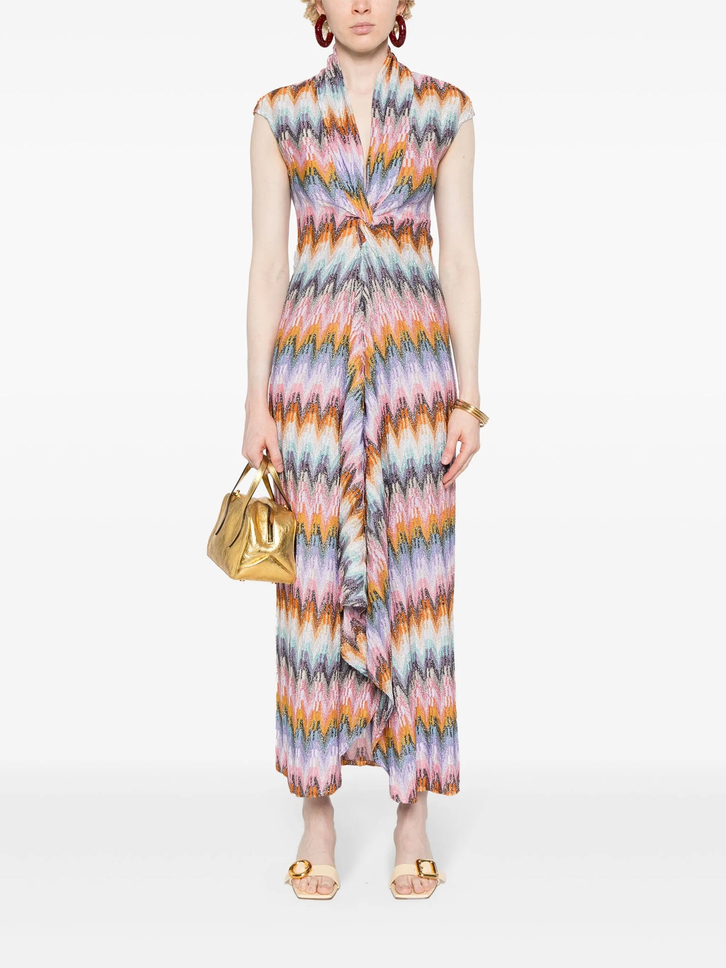 zigzag-pattern maxi dress