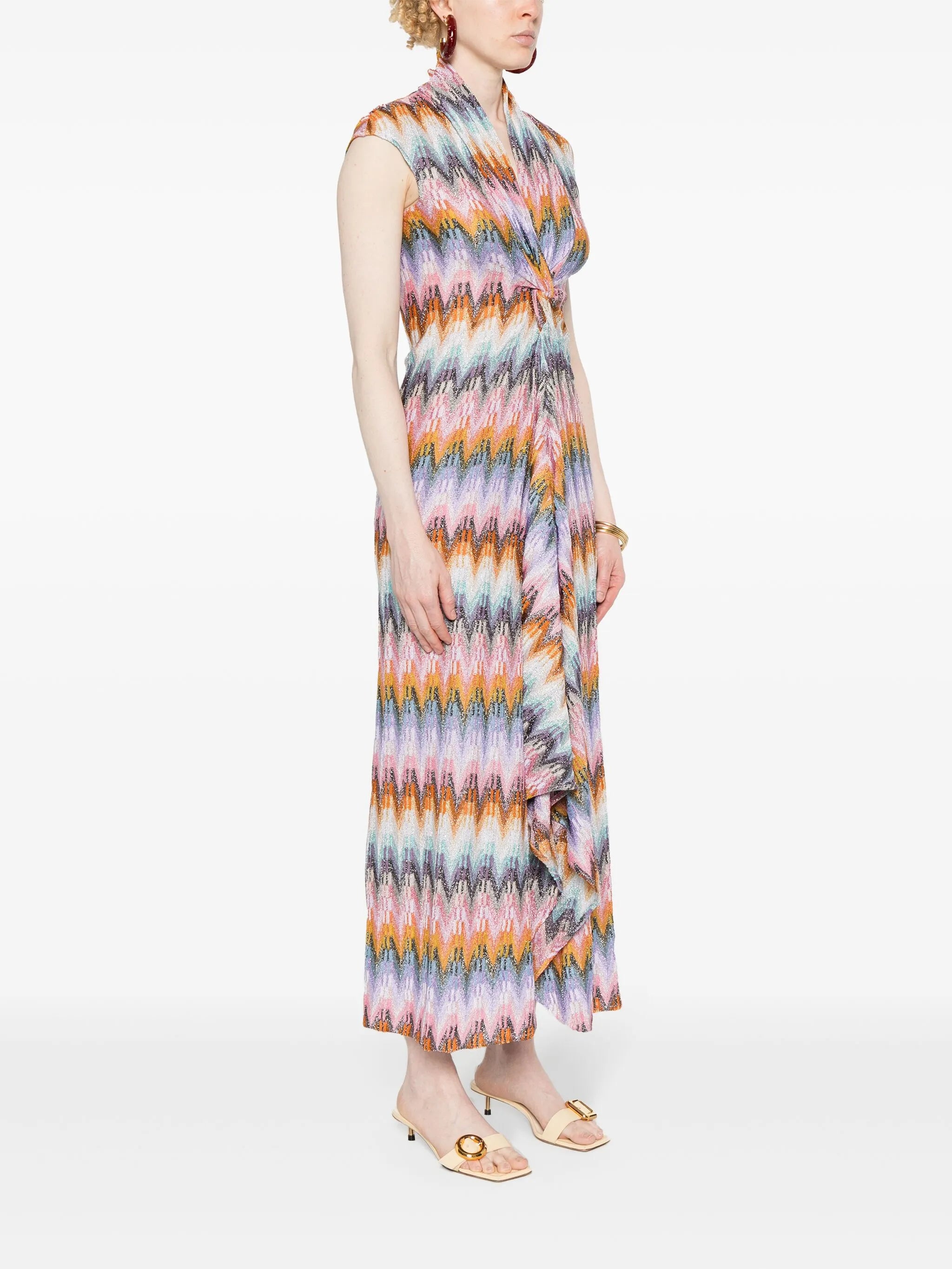 zigzag-pattern maxi dress
