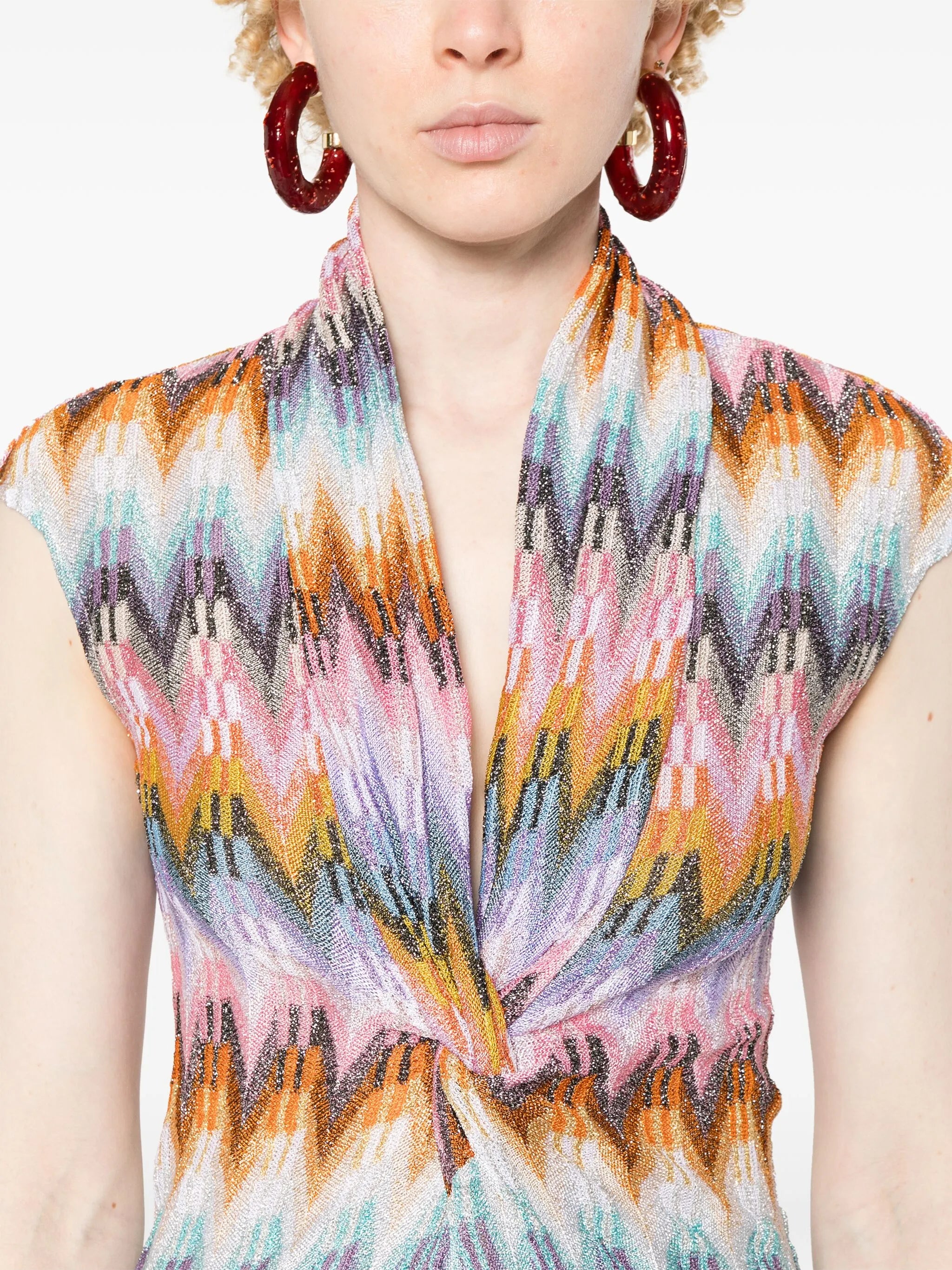 zigzag-pattern maxi dress