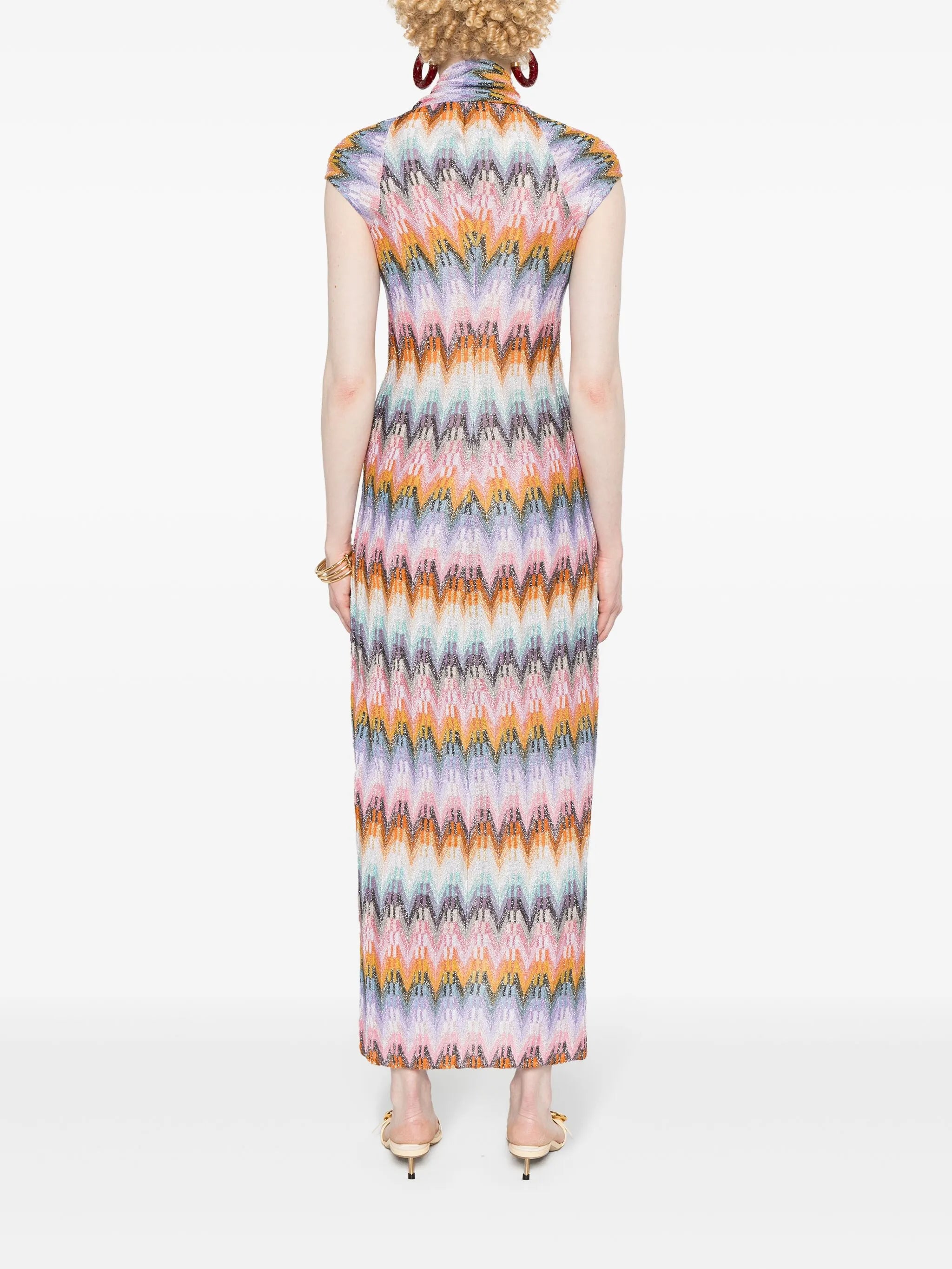 zigzag-pattern maxi dress