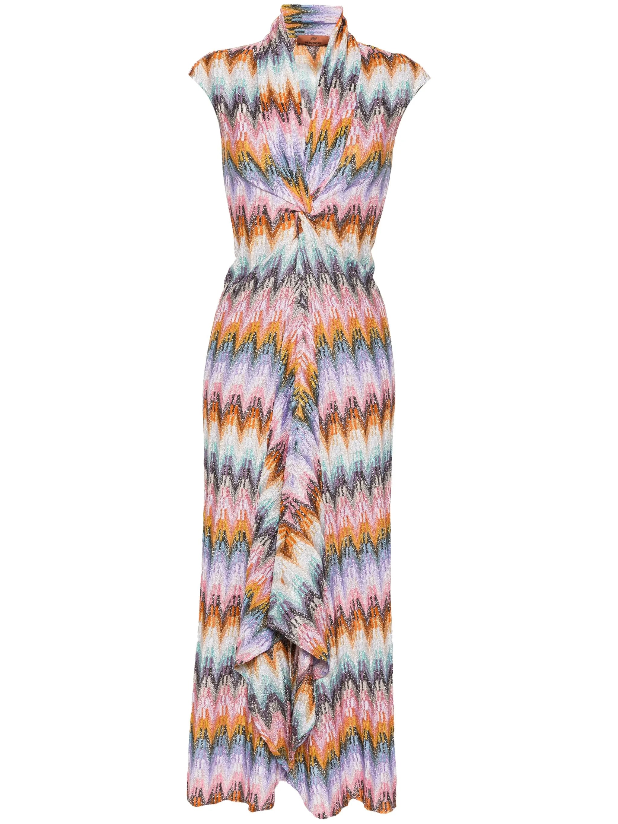 zigzag-pattern maxi dress