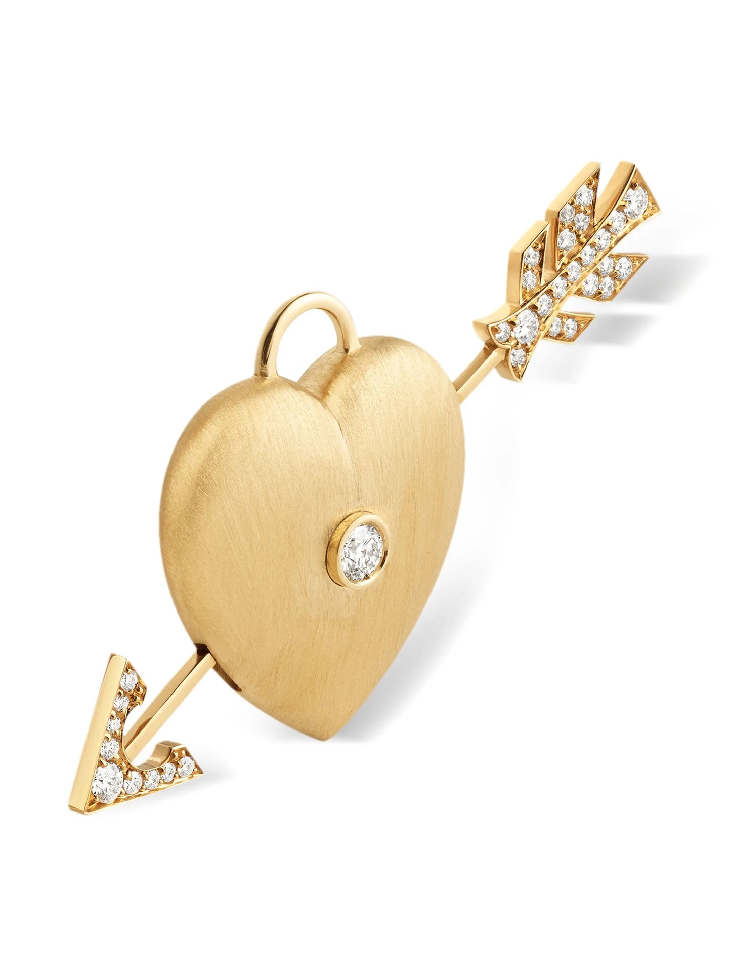 18kt yellow gold heart diamond pendant