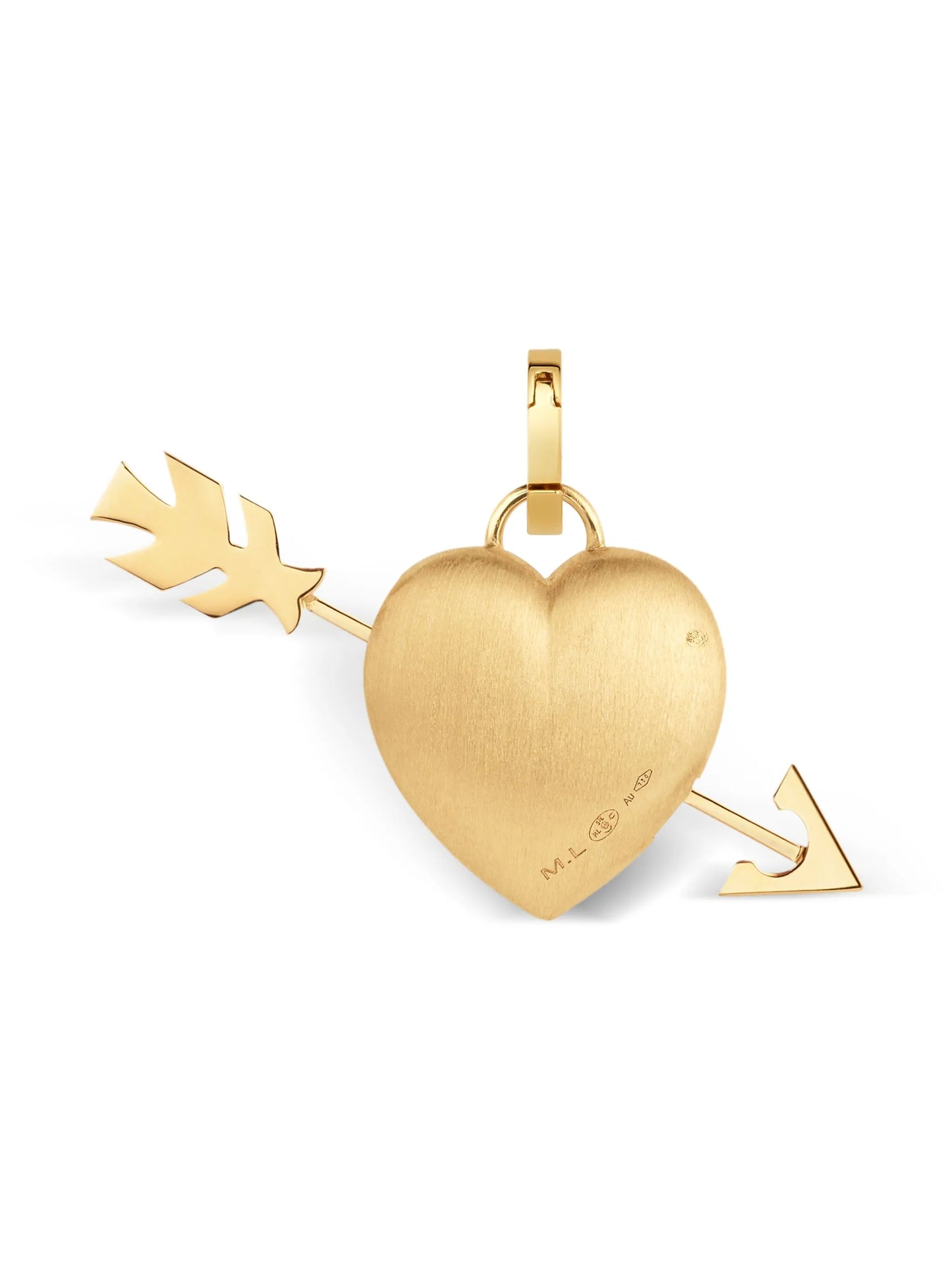 18kt yellow gold heart diamond pendant