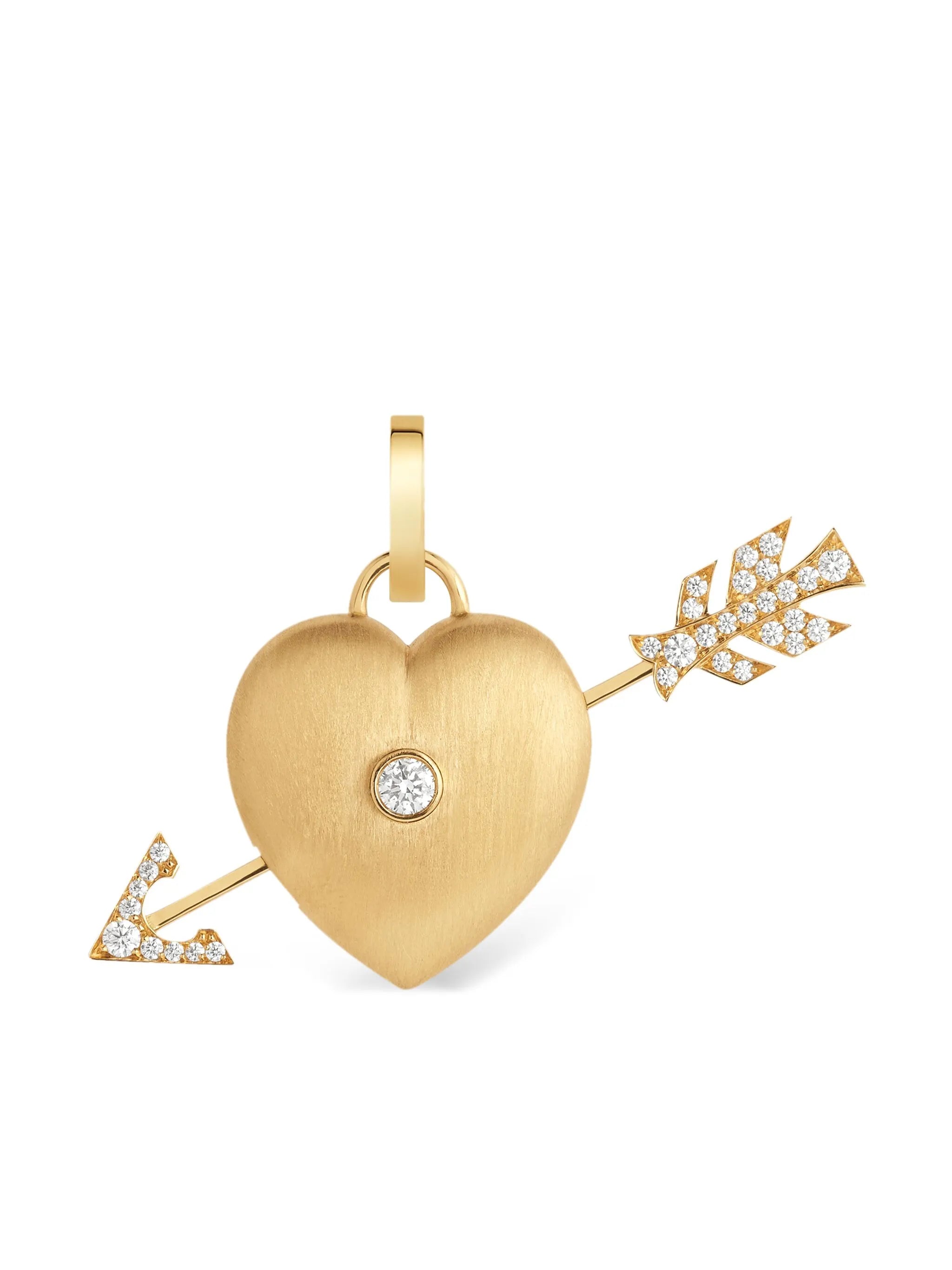 18kt yellow gold heart diamond pendant