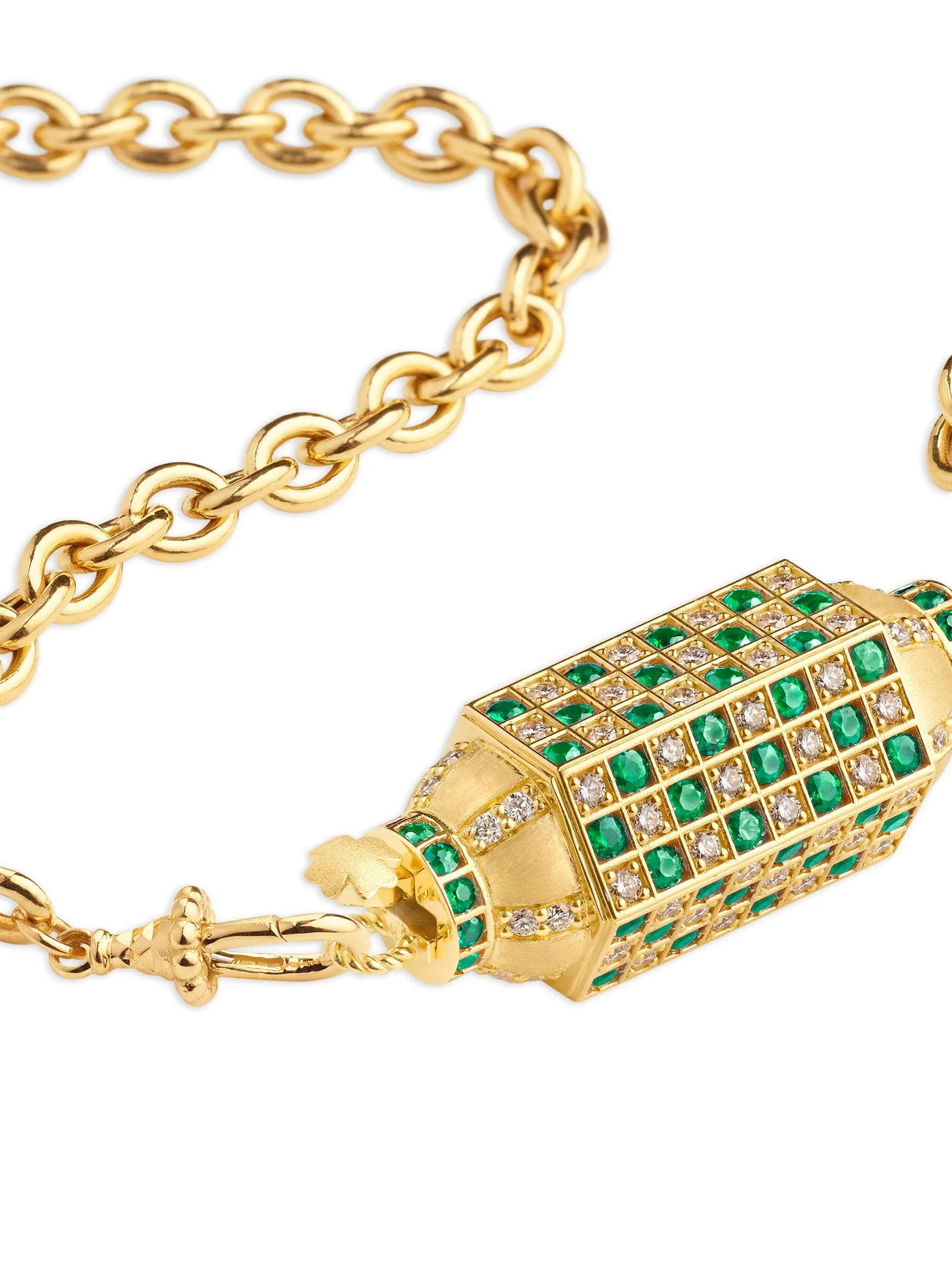 18kt yellow gold Check Locket necklace
