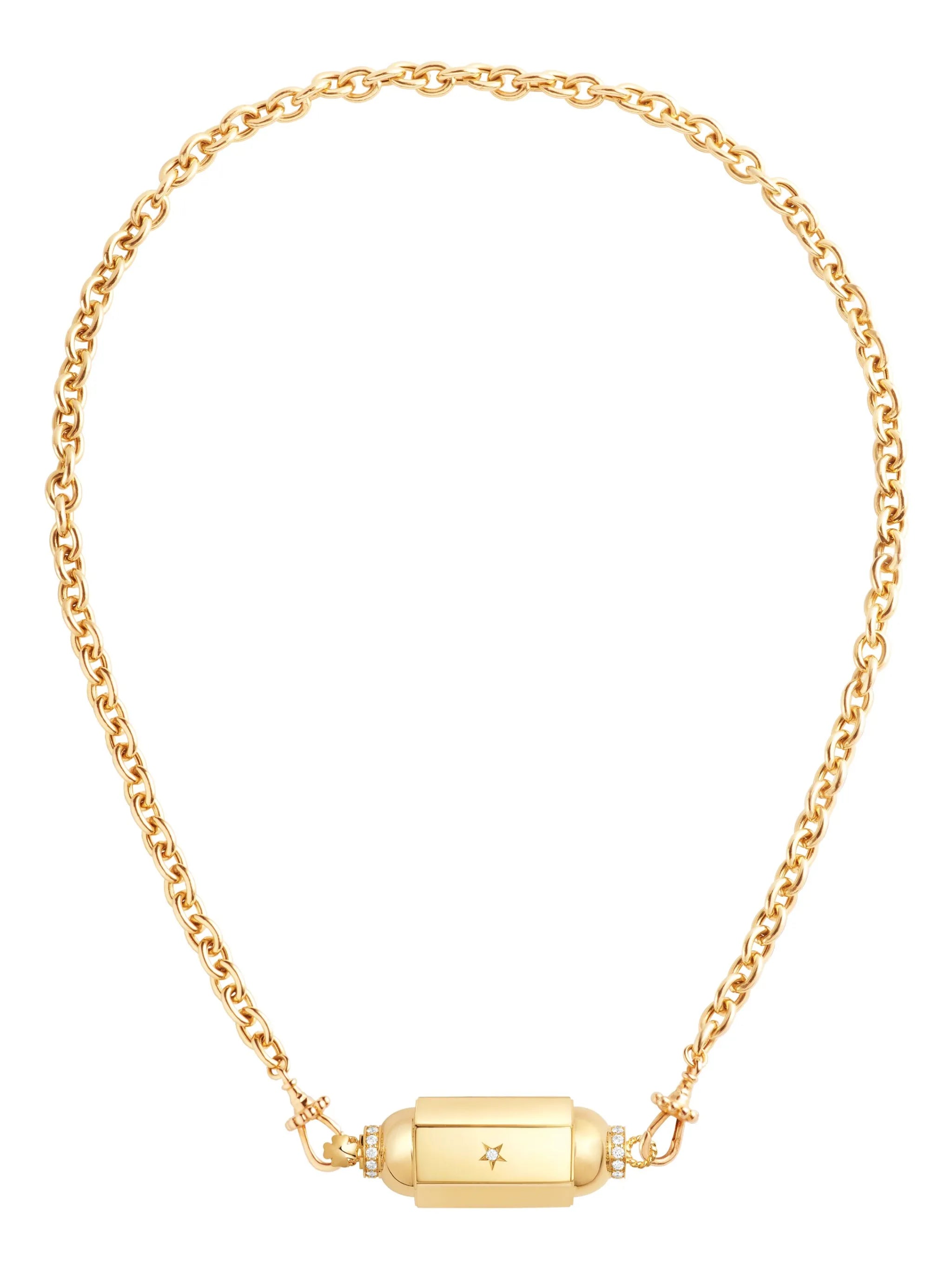 18kt yellow gold Locket diamond necklace
