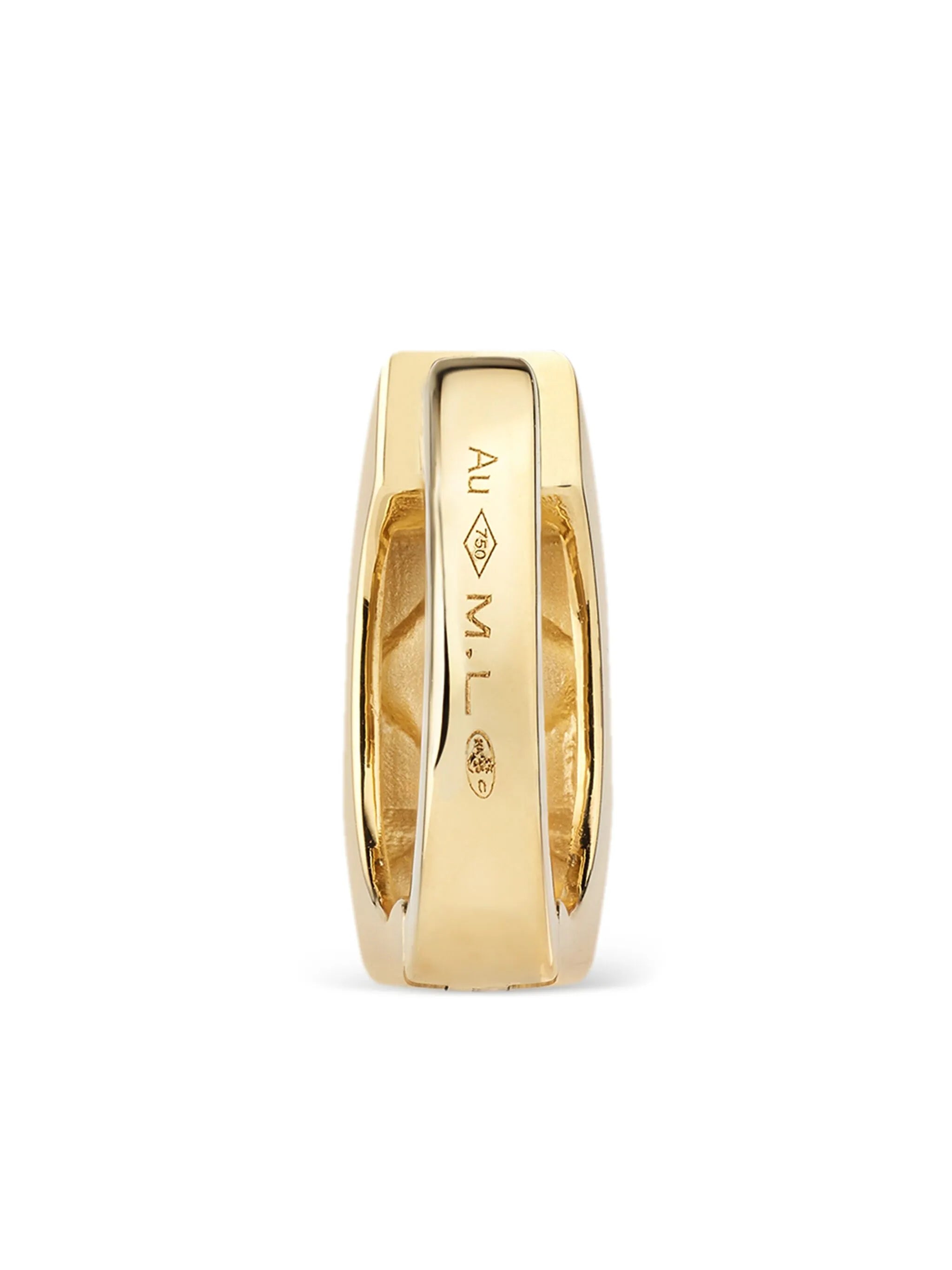 18kt yellow gold Ecrou PM diamond hoop earring