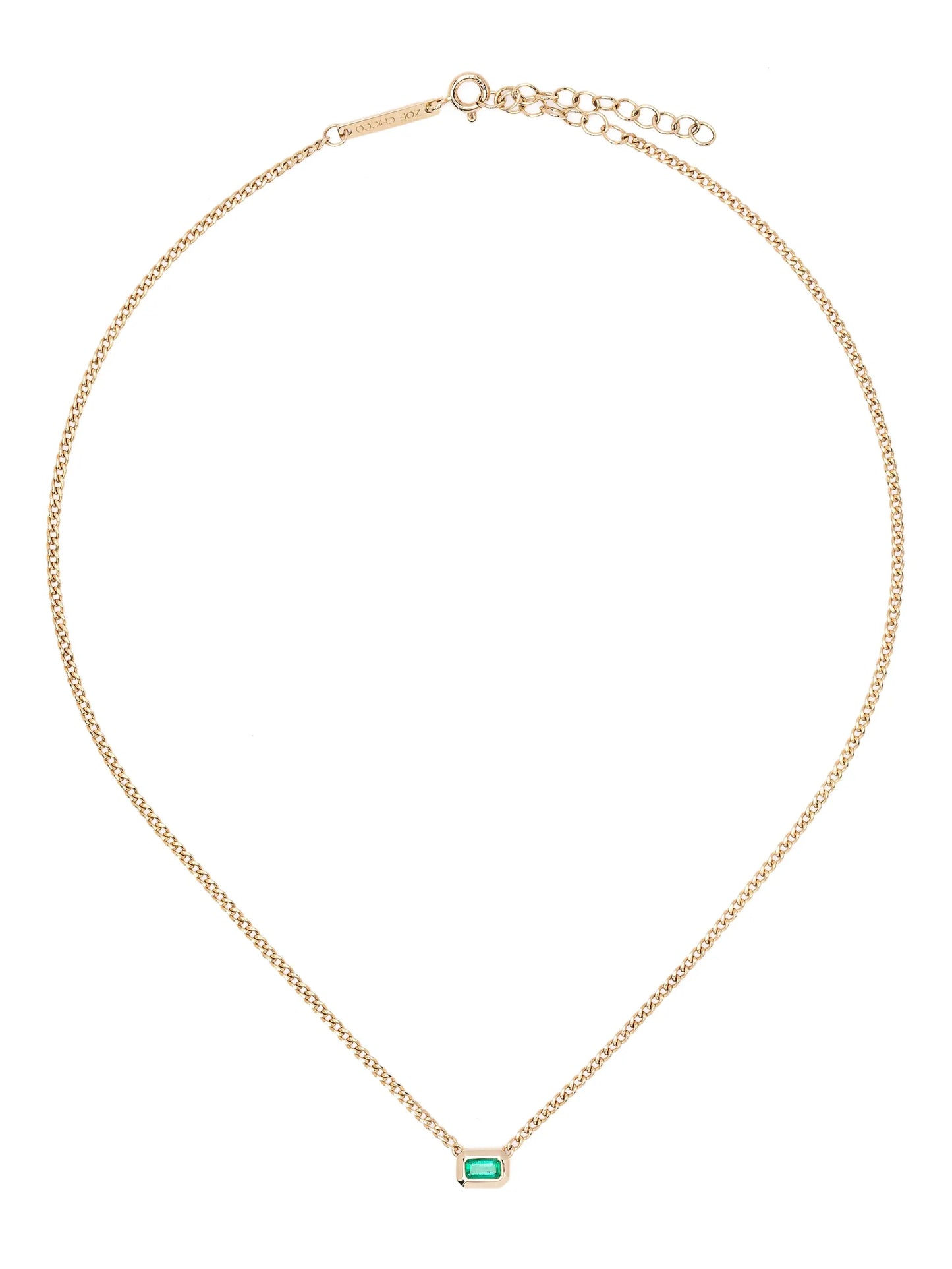 14kt yellow gold emerald necklace