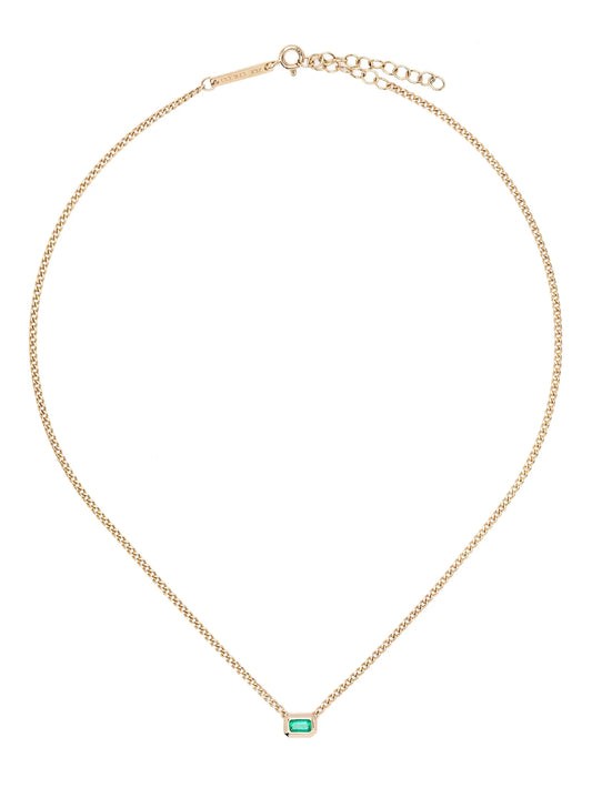 14kt yellow gold emerald necklace
