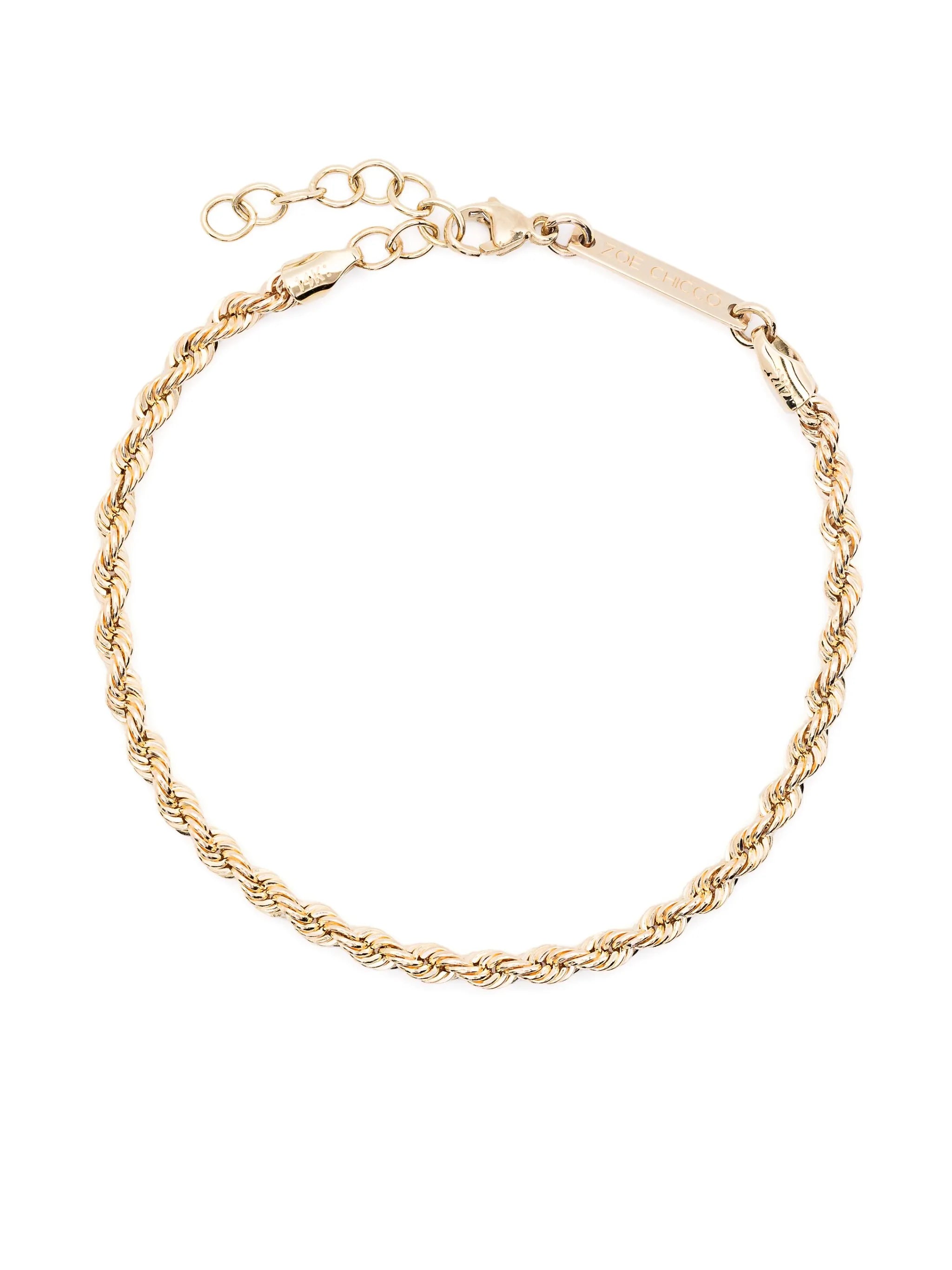 14kt yellow gold rope chain bracelet