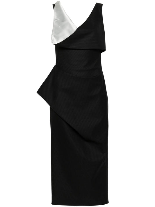 pinstripe midi dress