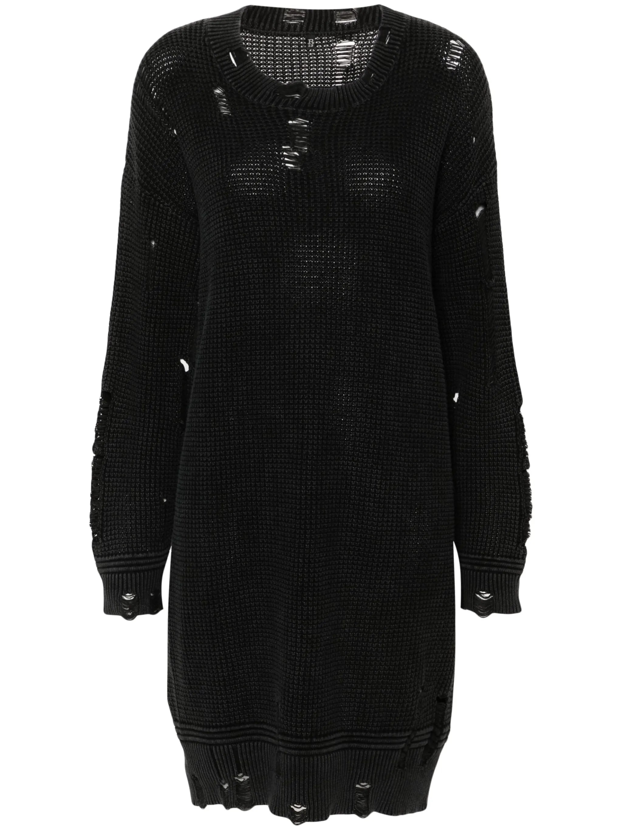 distressed knitted dress