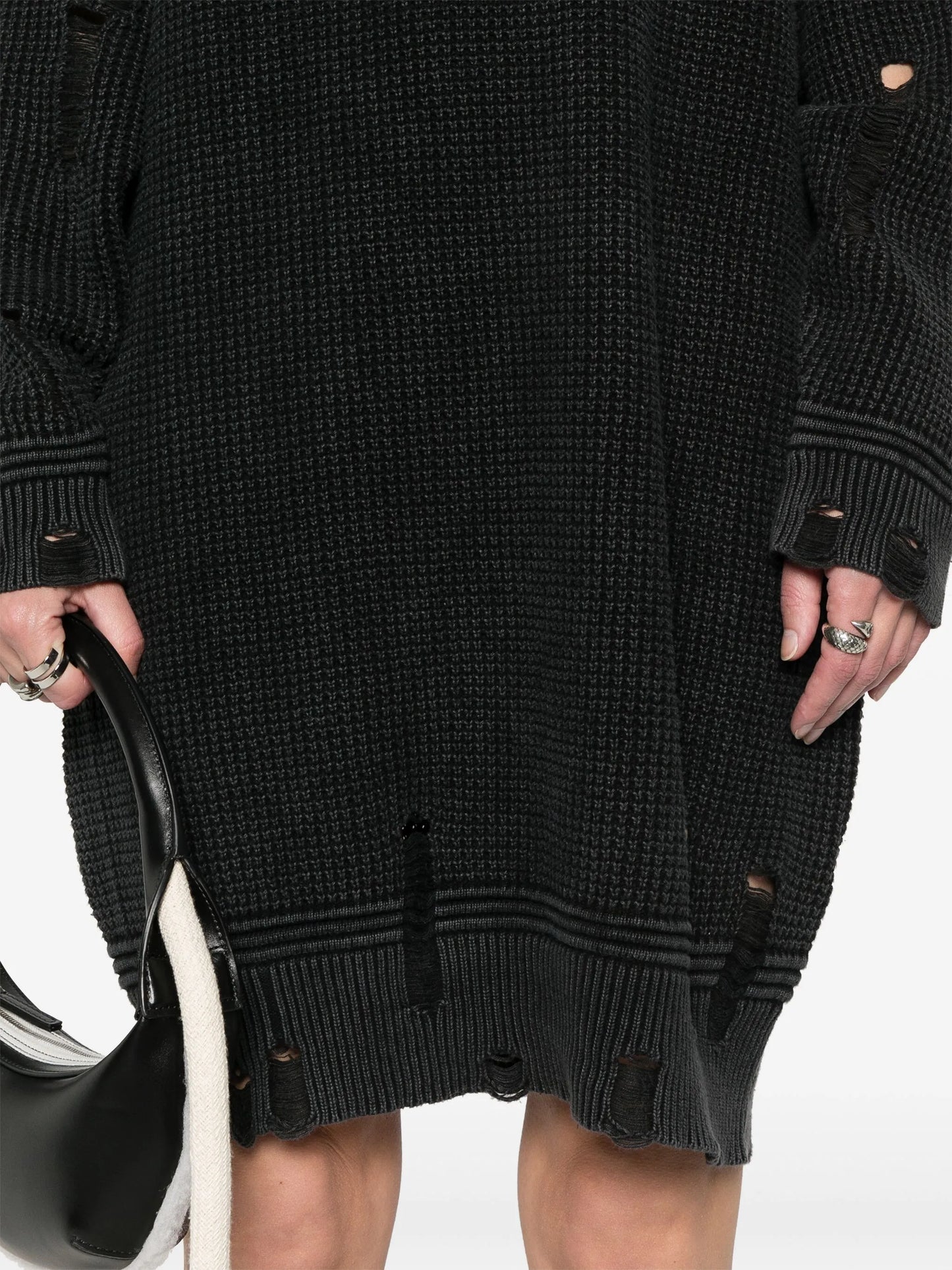 distressed knitted dress