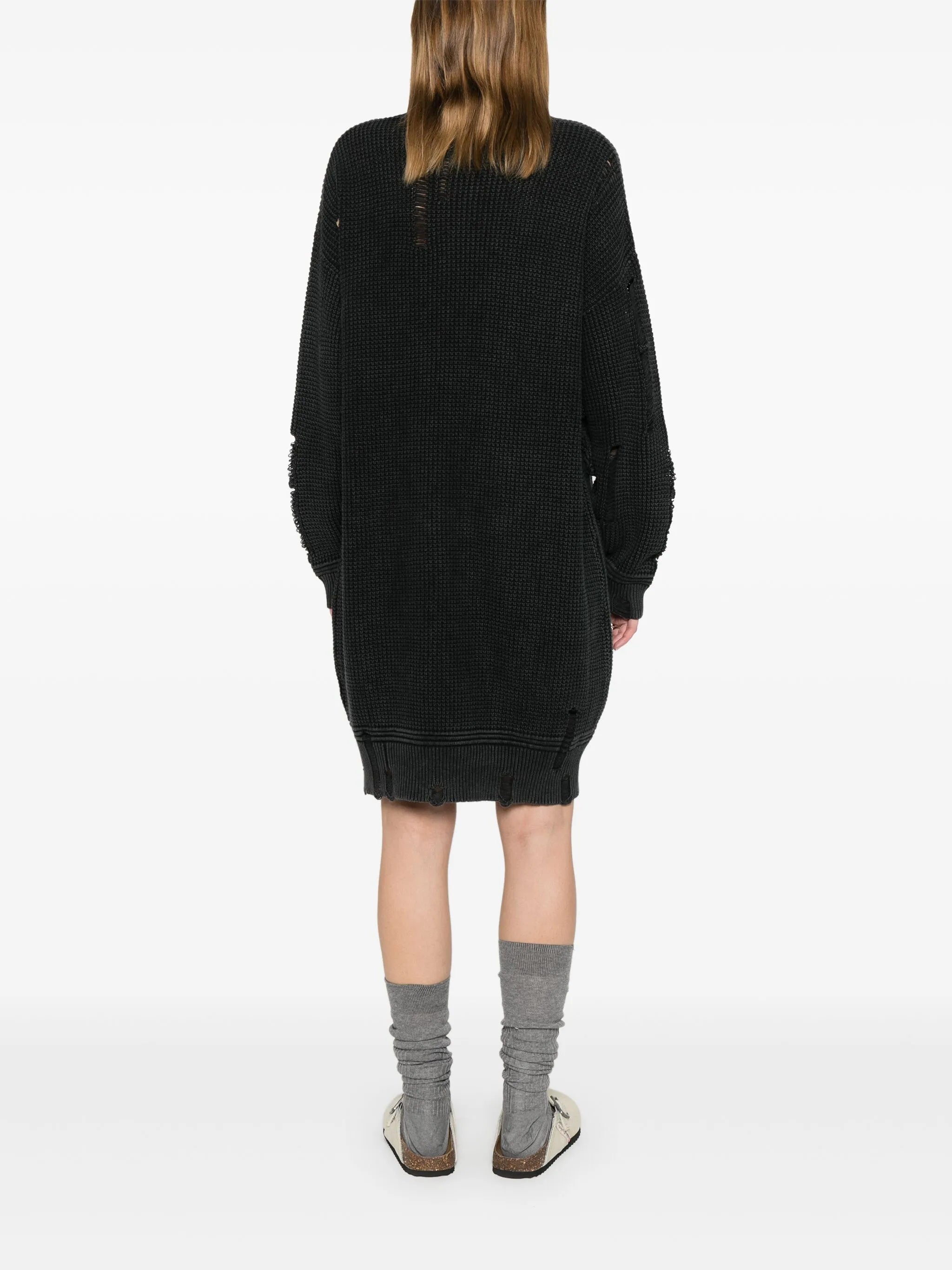 distressed knitted dress