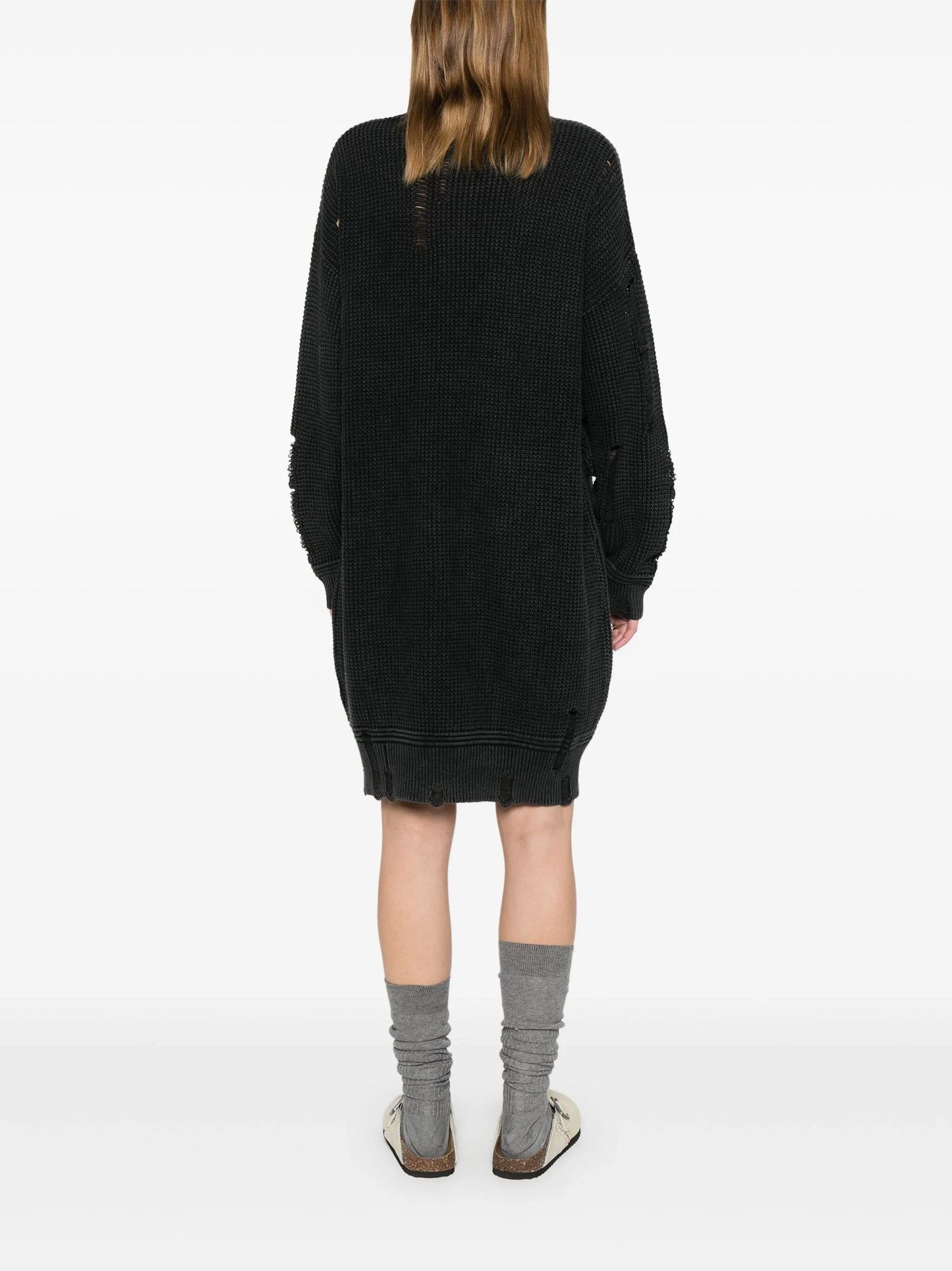 distressed knitted dress