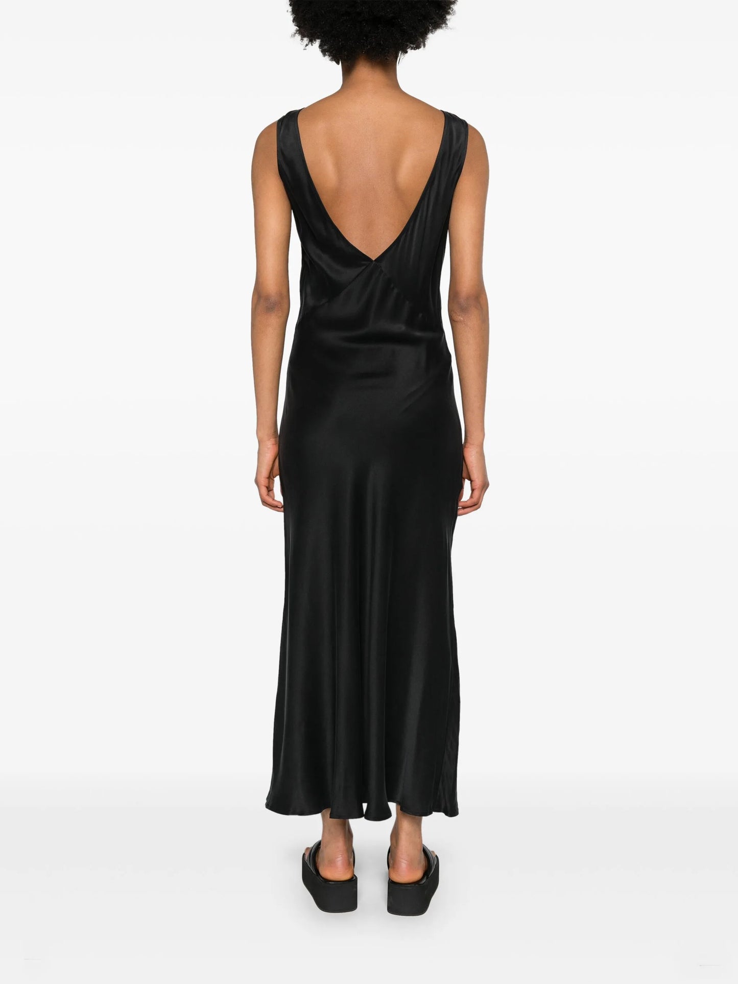 Bordeaux silk maxi dress