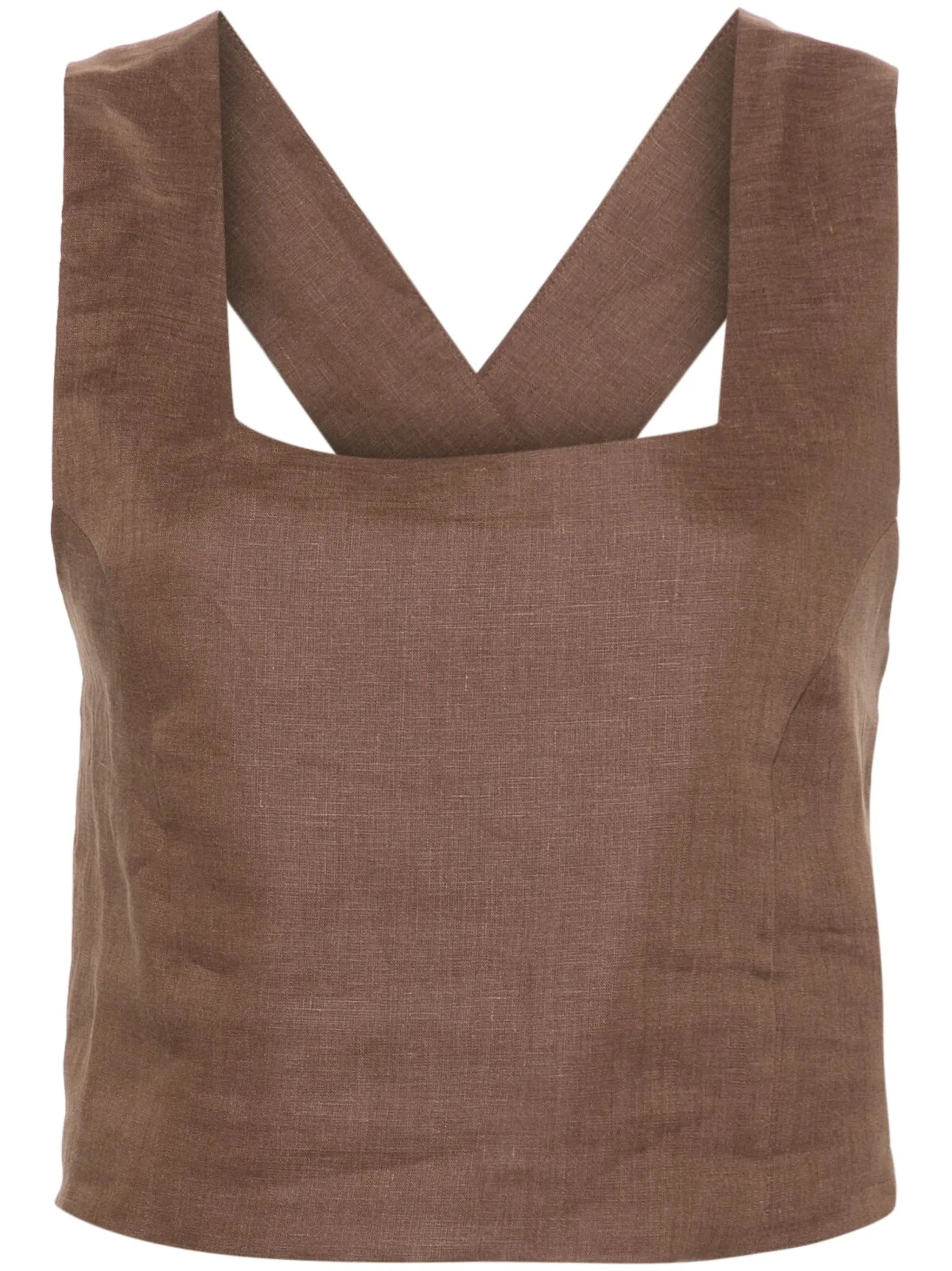 Cozumel linen cropped top